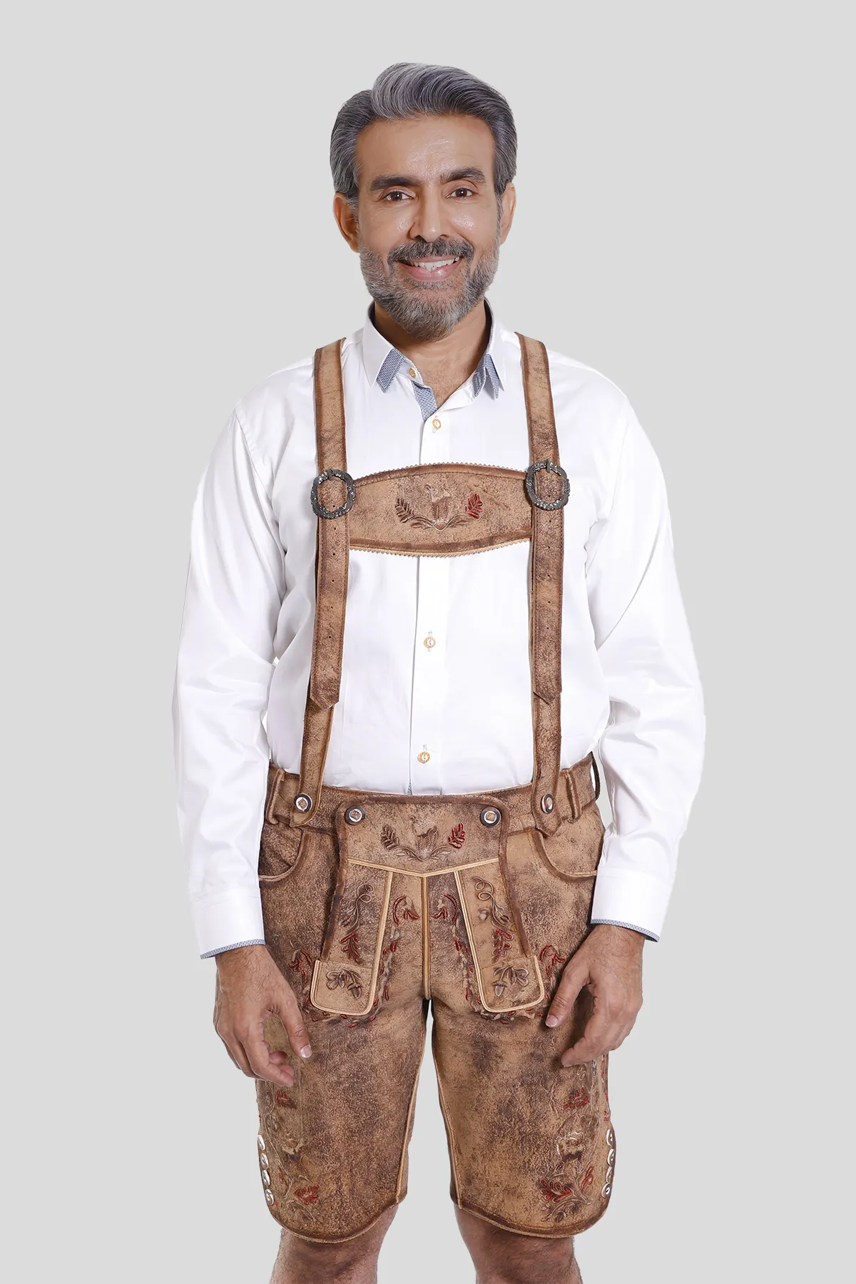Lederhosen Men Suspenders Vintage Brown - Image 2