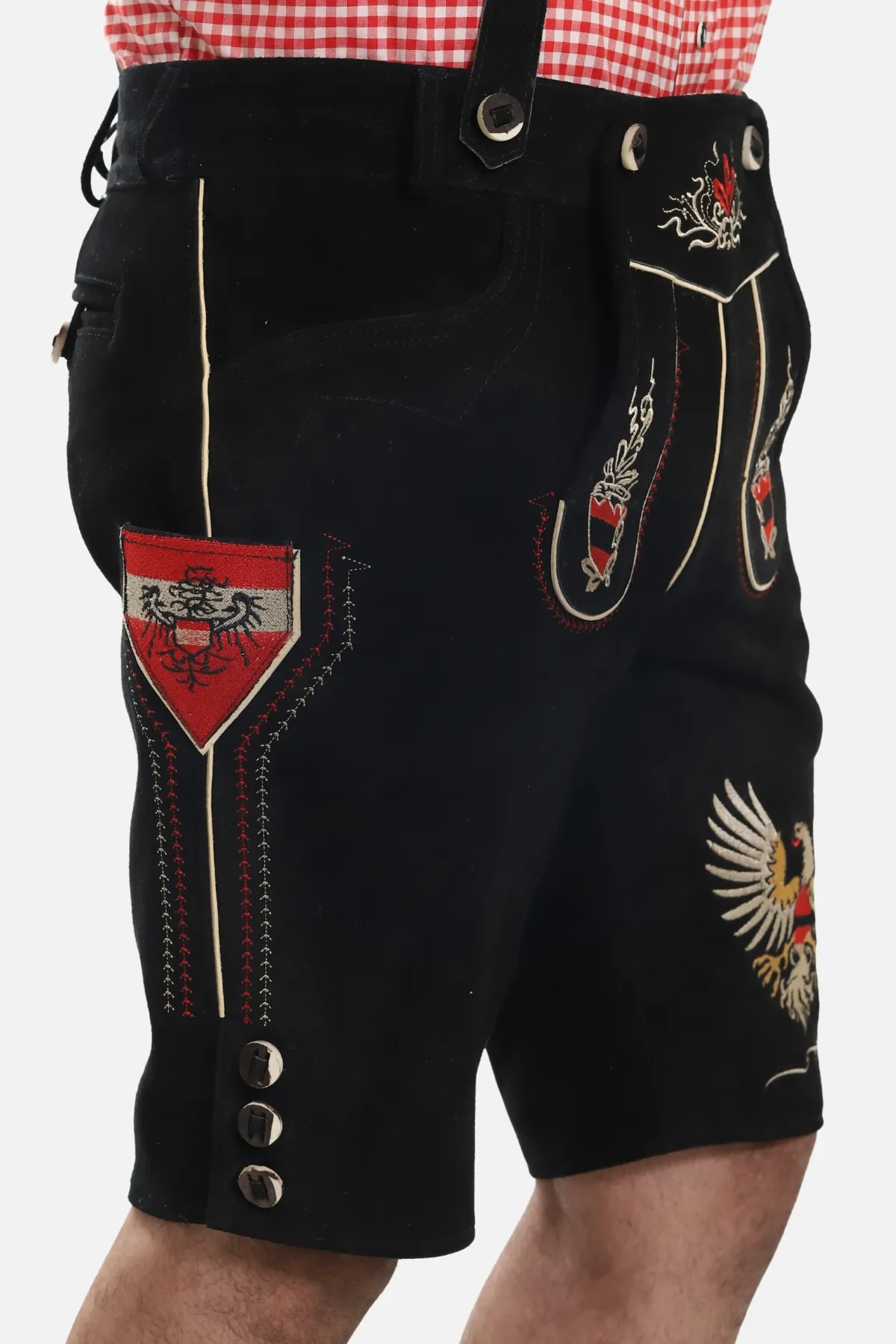 Men's Black Adler-Design Lederhosen with Suspenders - Image 4