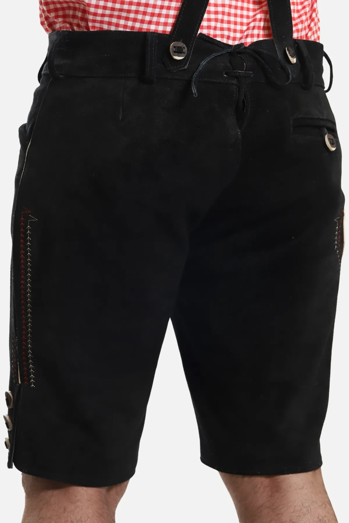 Men's Black Adler-Design Lederhosen with Suspenders - Image 6