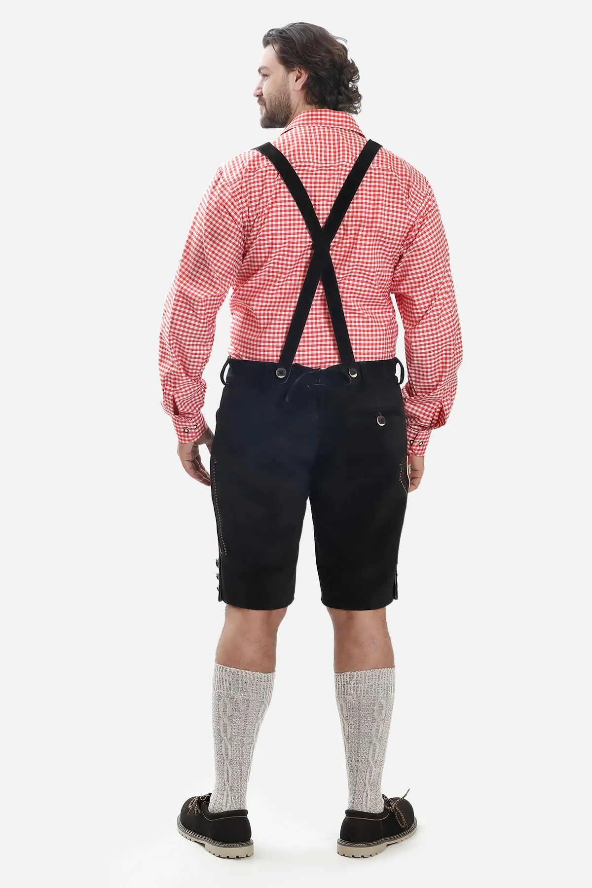 Men's Black Adler-Design Lederhosen with Suspenders - Image 7