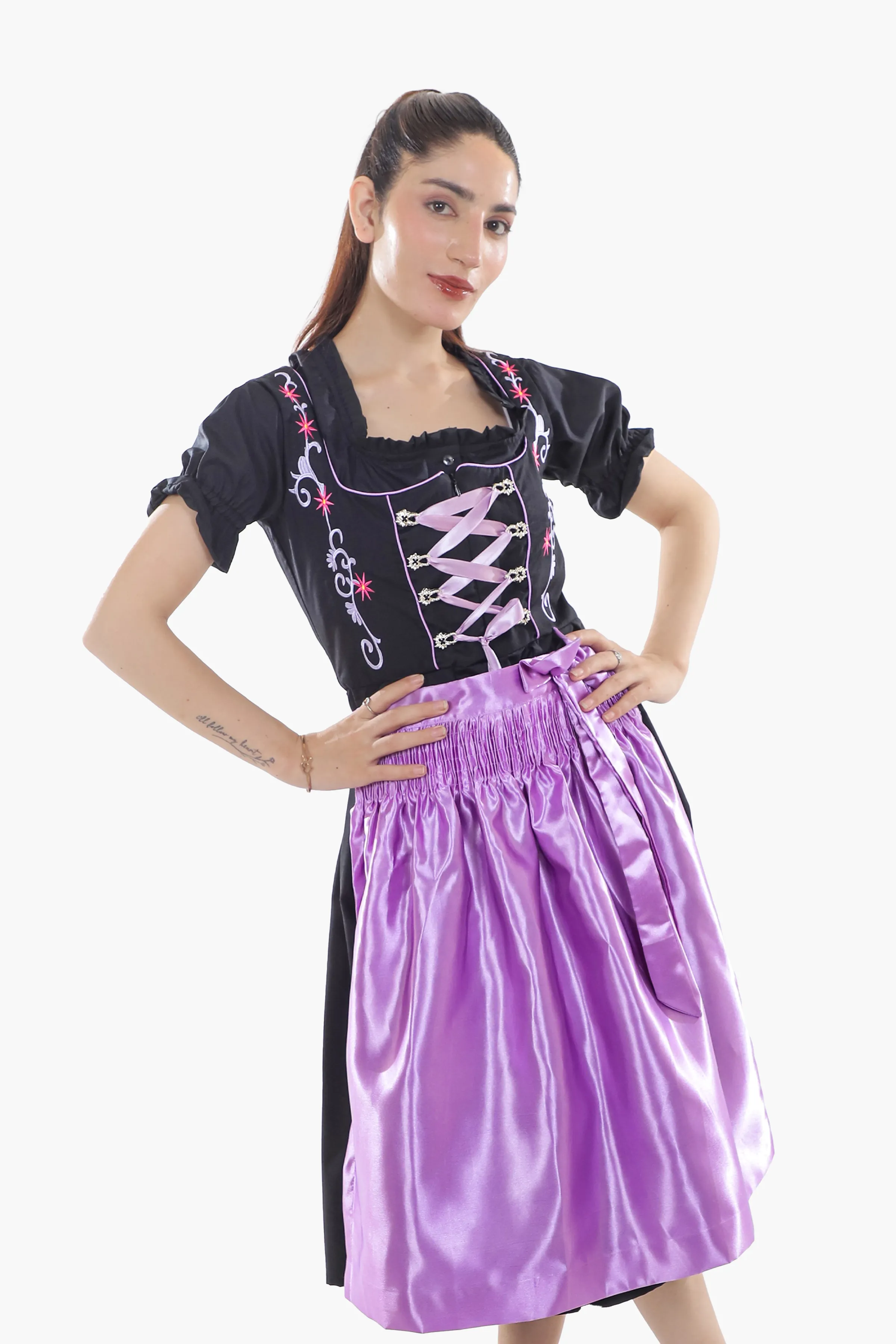 Midnight Black Dirndl Lavender Dusk - Image 2