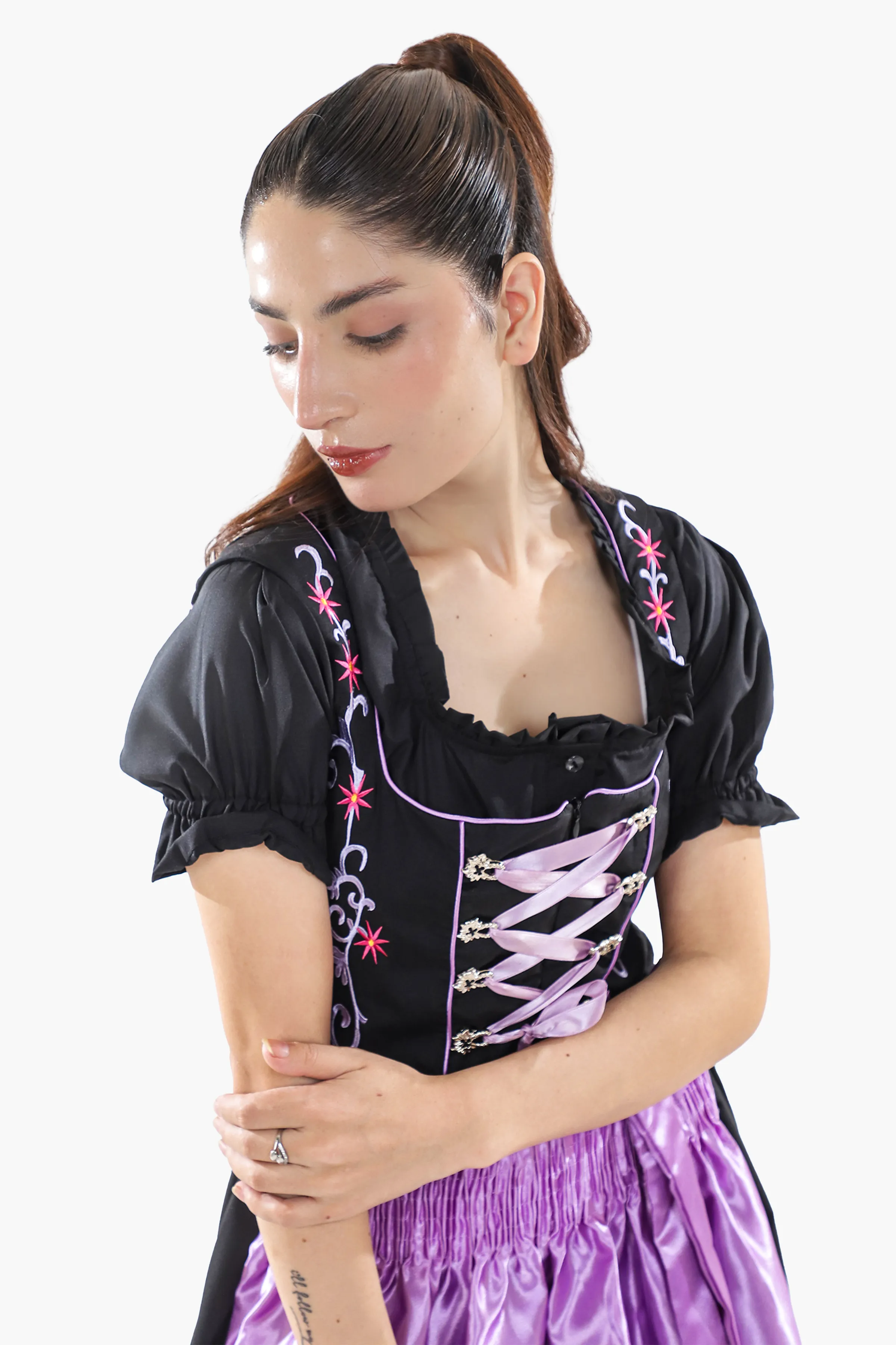 Midnight Black Dirndl Lavender Dusk - Image 4