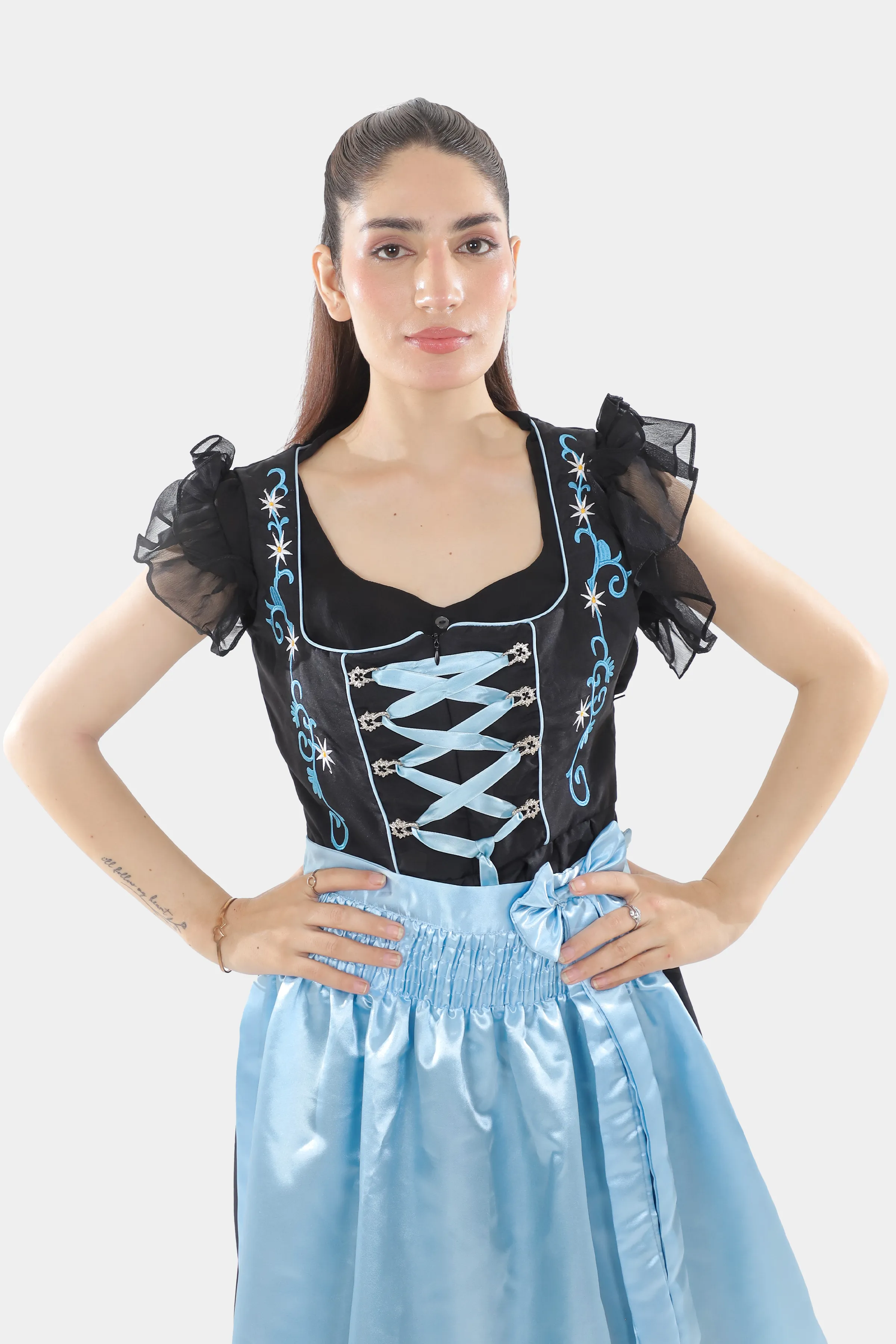 Midnight Black Dirndl Serene Blue Seduction - Image 4