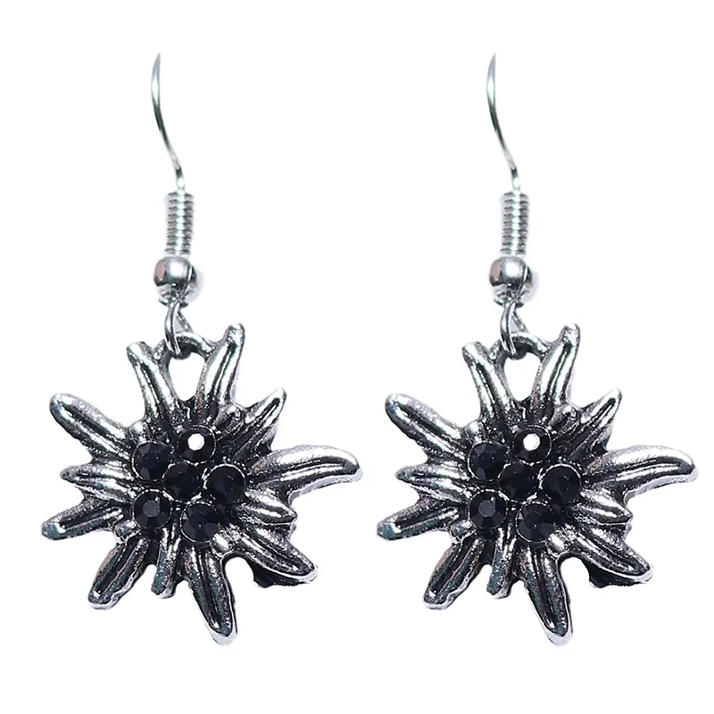 Midnight Edelweiss - Black Bavarian Jewelry Set - Image 3