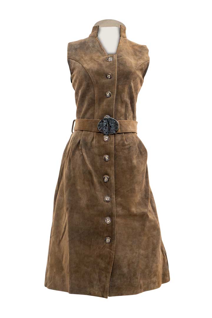 Modern Tracht Leather Dress Elisa Forest Brown - Image 6