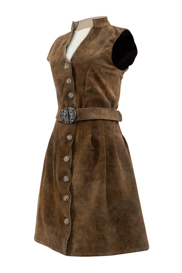 Modern Tracht Leather Dress Elisa Forest Brown - Image 7