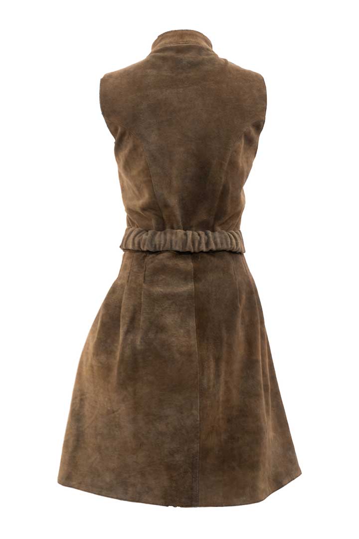 Modern Tracht Leather Dress Elisa Forest Brown - Image 8