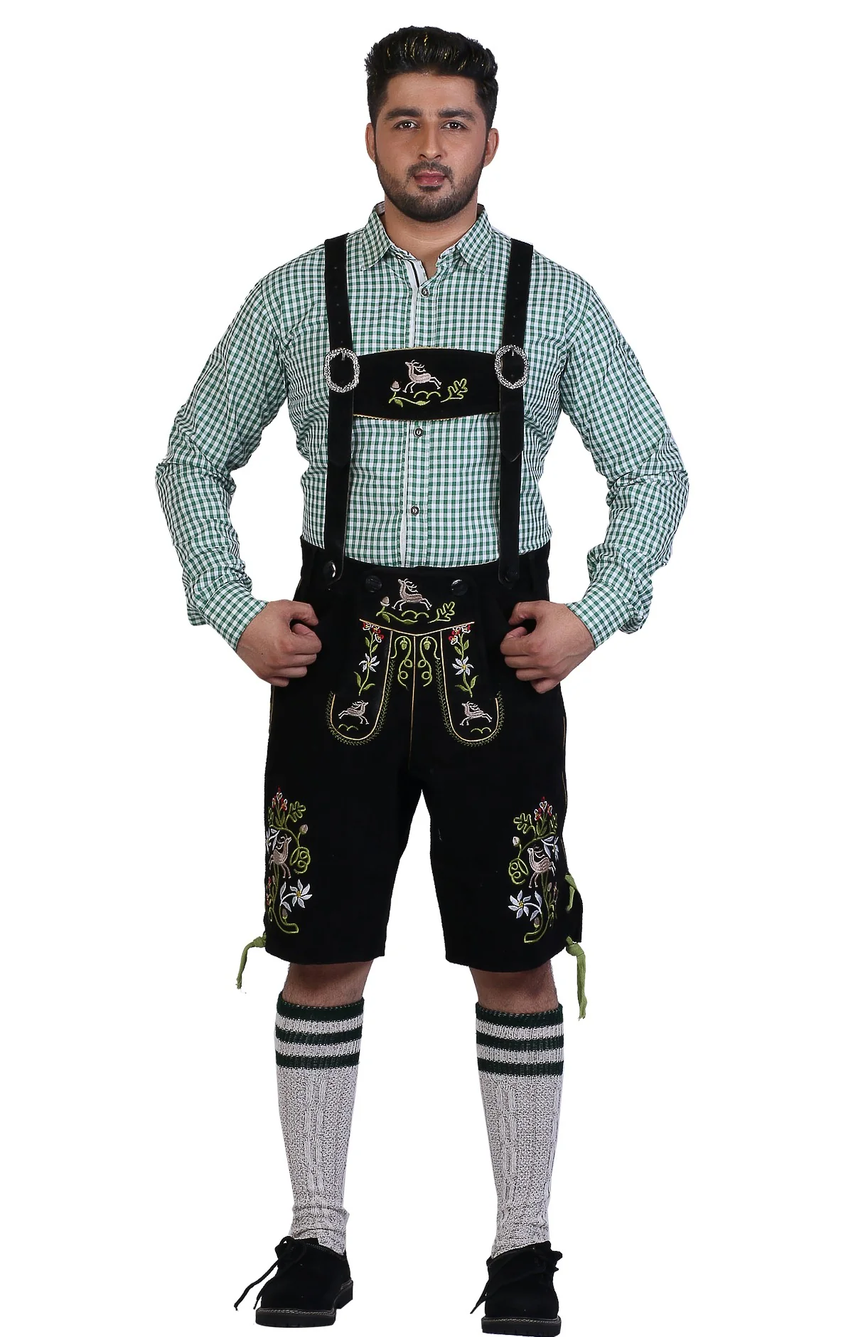Multi Embroidered Short Lederhosen Night Black - Image 6