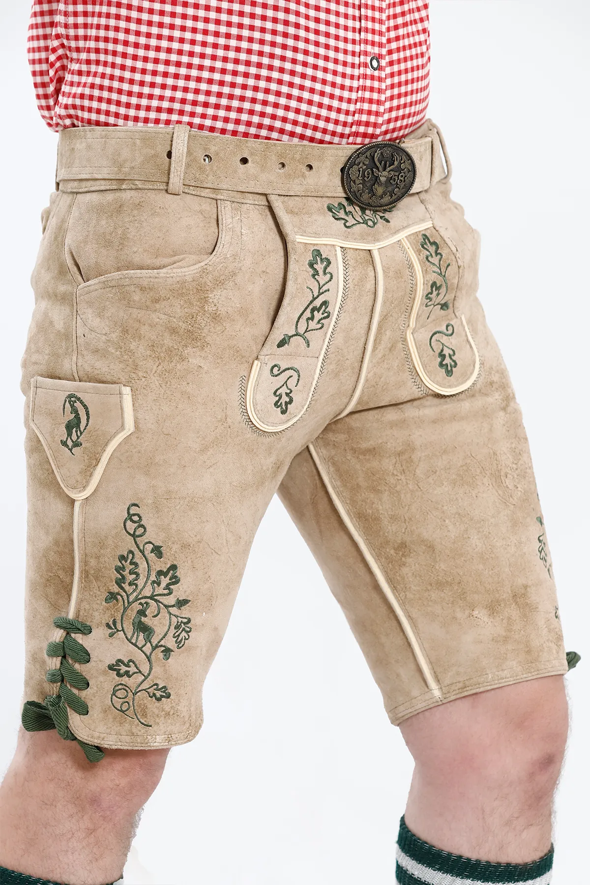 Oktoberfest Lederhosen in Pearly White Set - Image 3