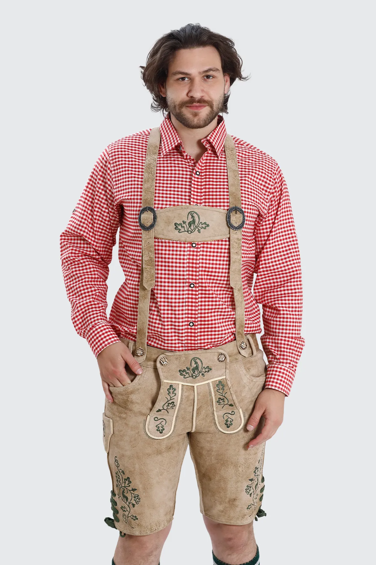 Oktoberfest Lederhosen Suspenders Pearly White - Image 2