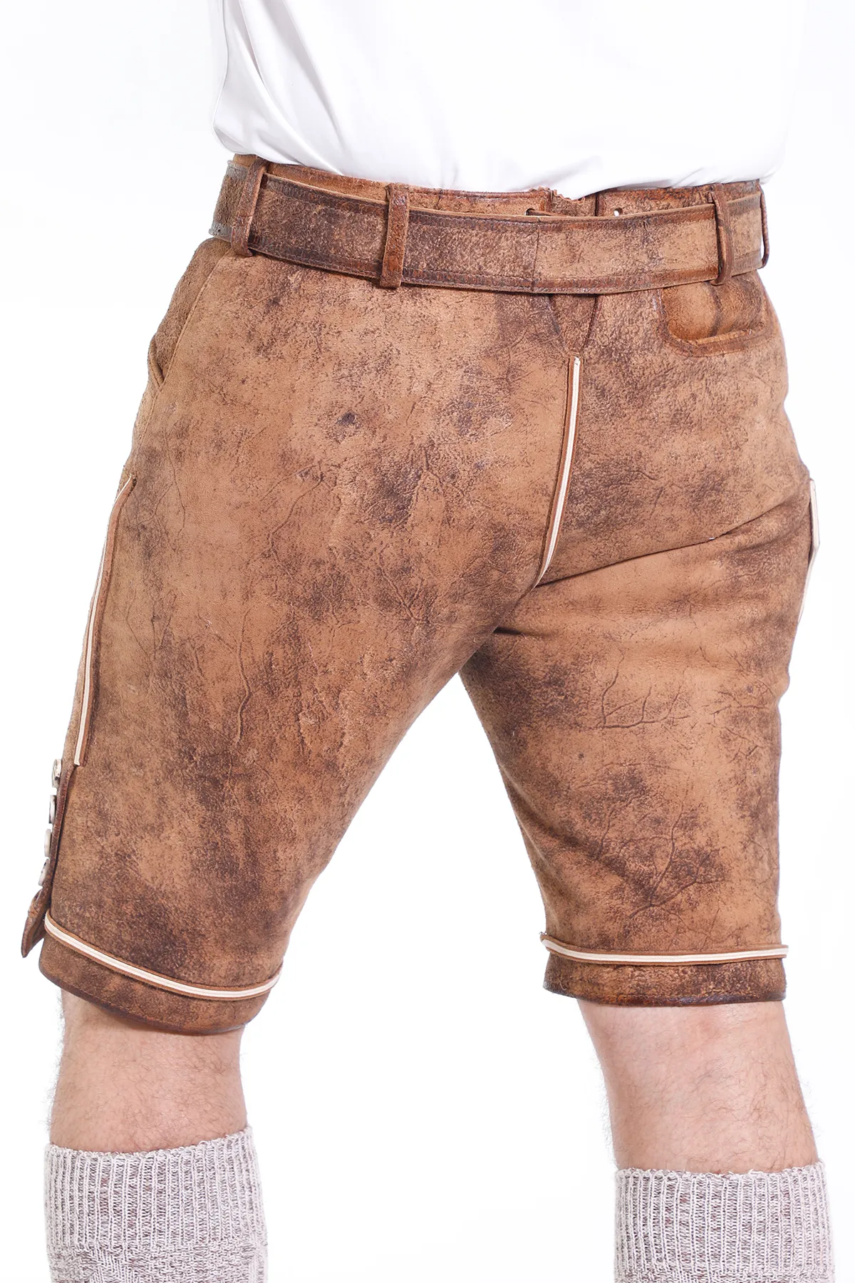 Premium German Lederhosen Men Buff Brown - Image 5