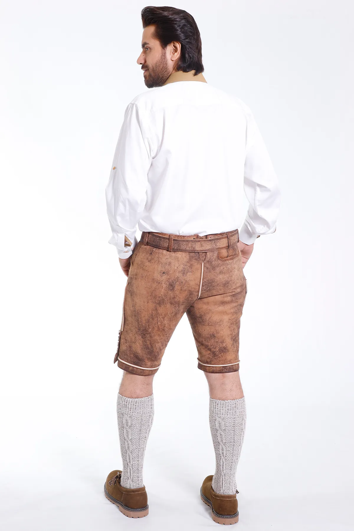 Premium German Lederhosen Men Buff Brown - Image 6