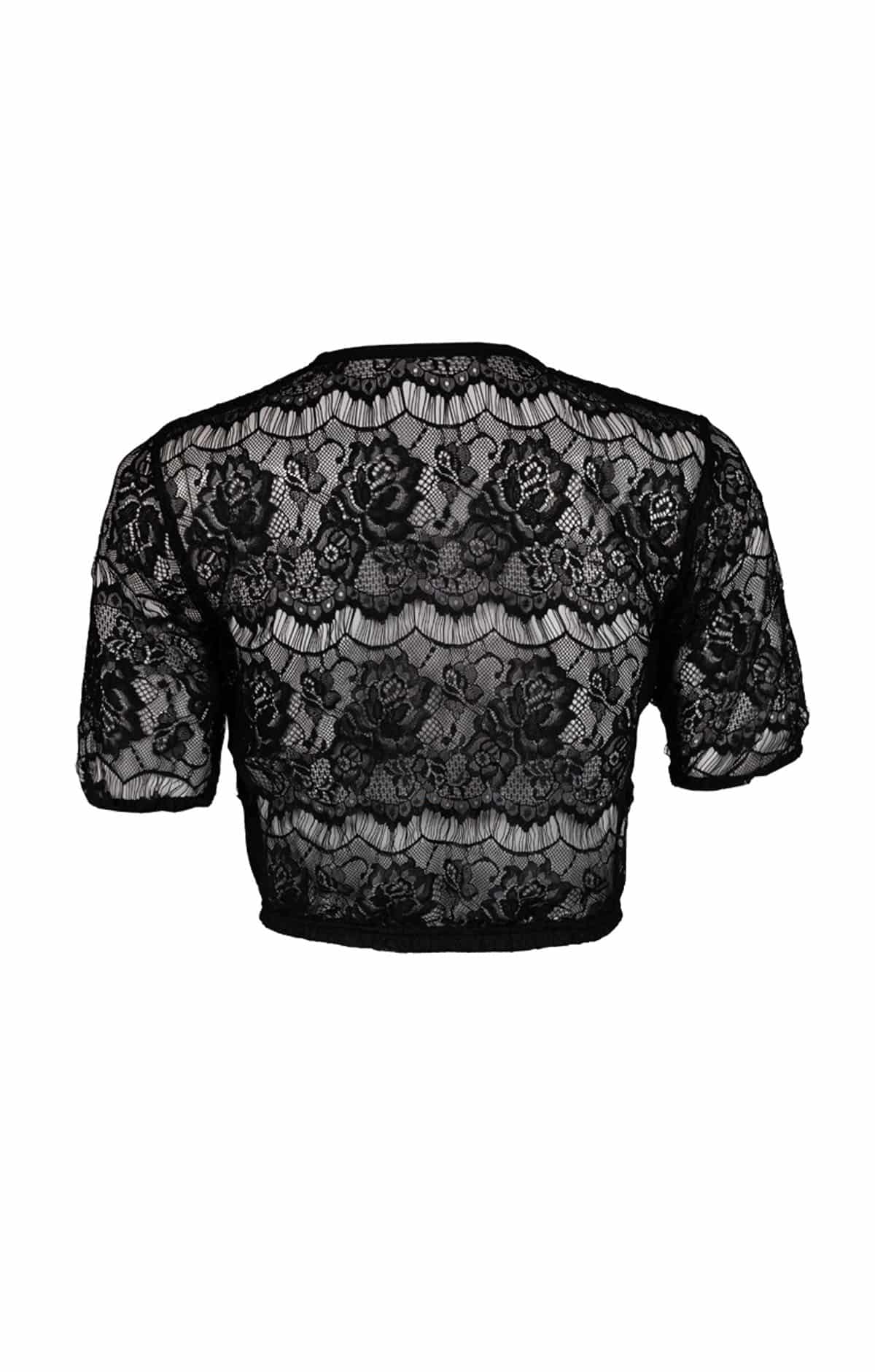 Ribbon-Tied Black Feminine Dirndl Blouse - Image 3