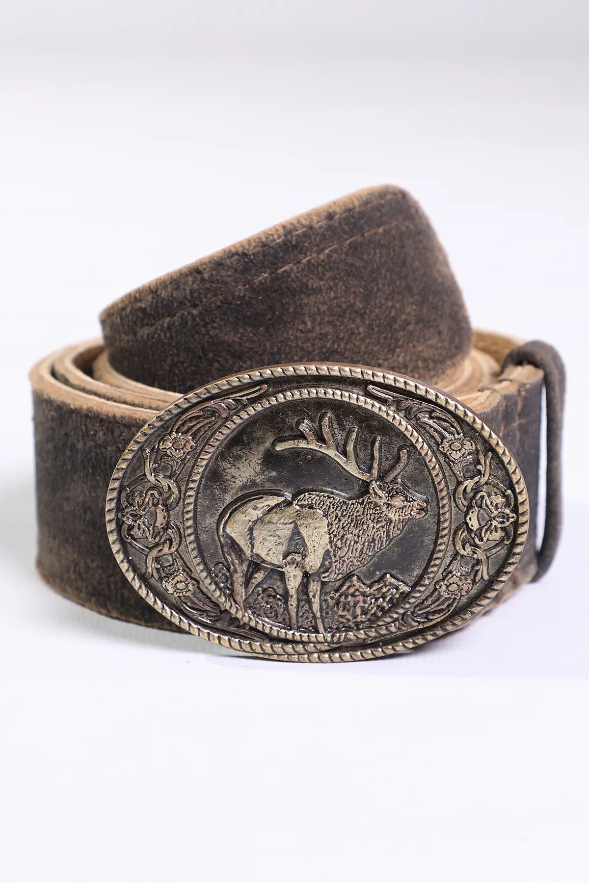 Sepia Raw Black German Lederhosen Belt - Image 2