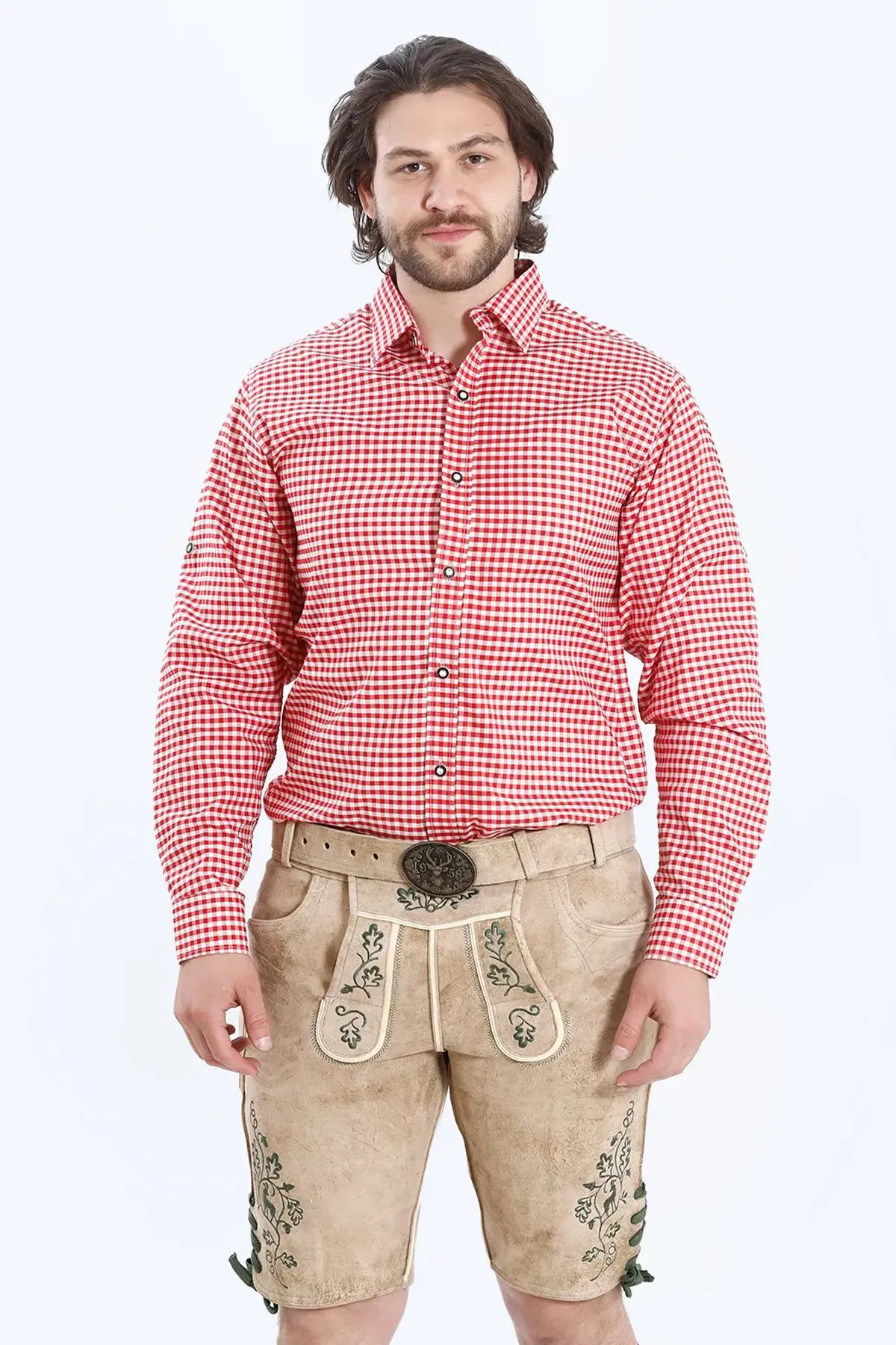 Shirt Small Checkered Dark Red - Image 4