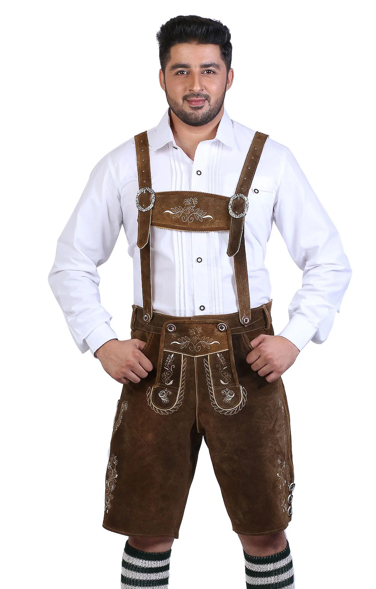 Short Plattler Lederhosen Staggering Brown - Image 3