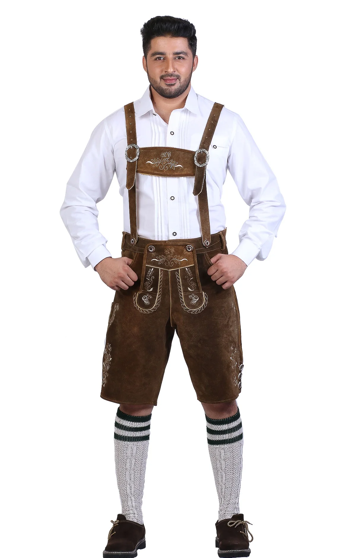 Short Plattler Lederhosen Staggering Brown - Image 4