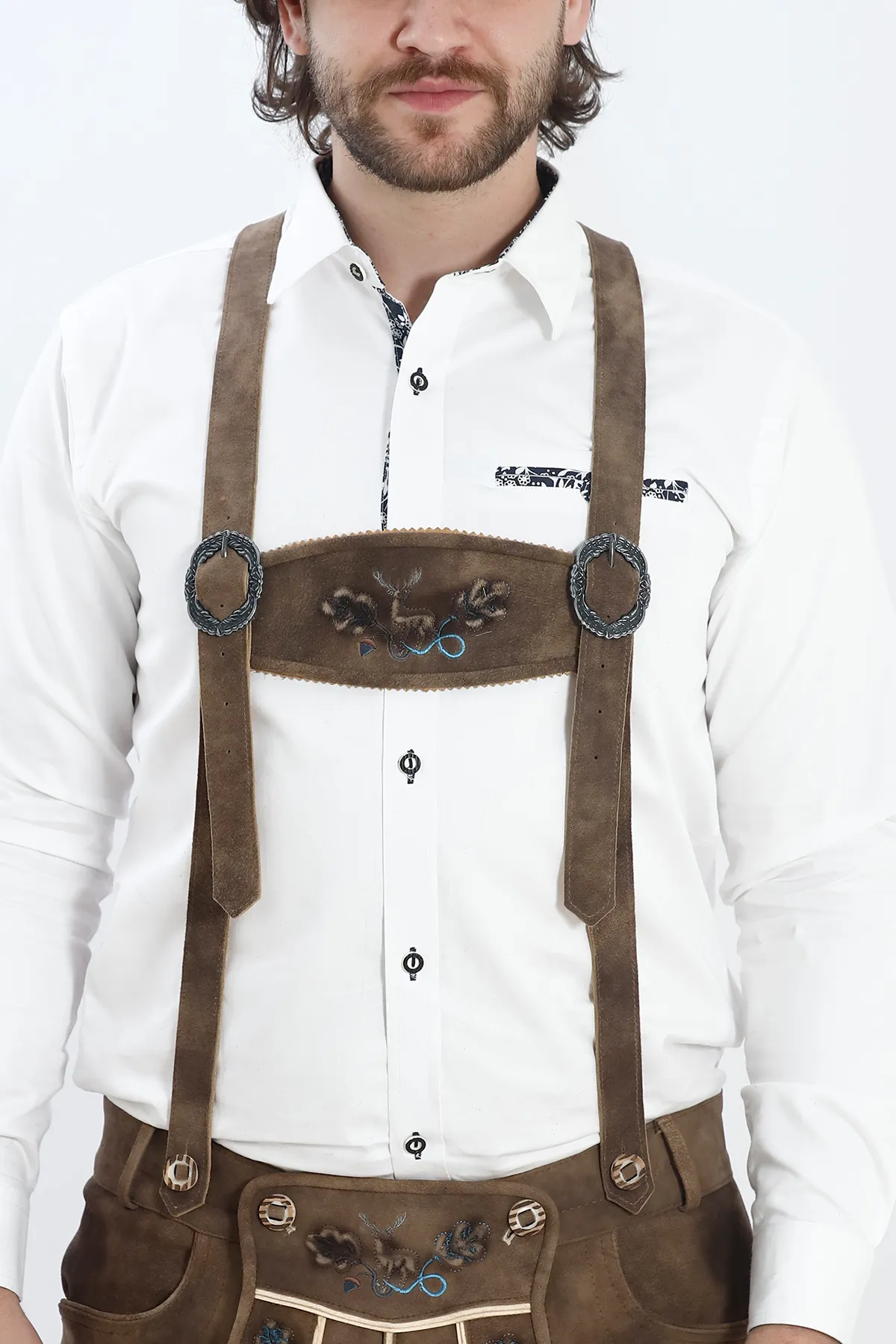 Smoke Brown Lederhosen Mens Attire - Image 5