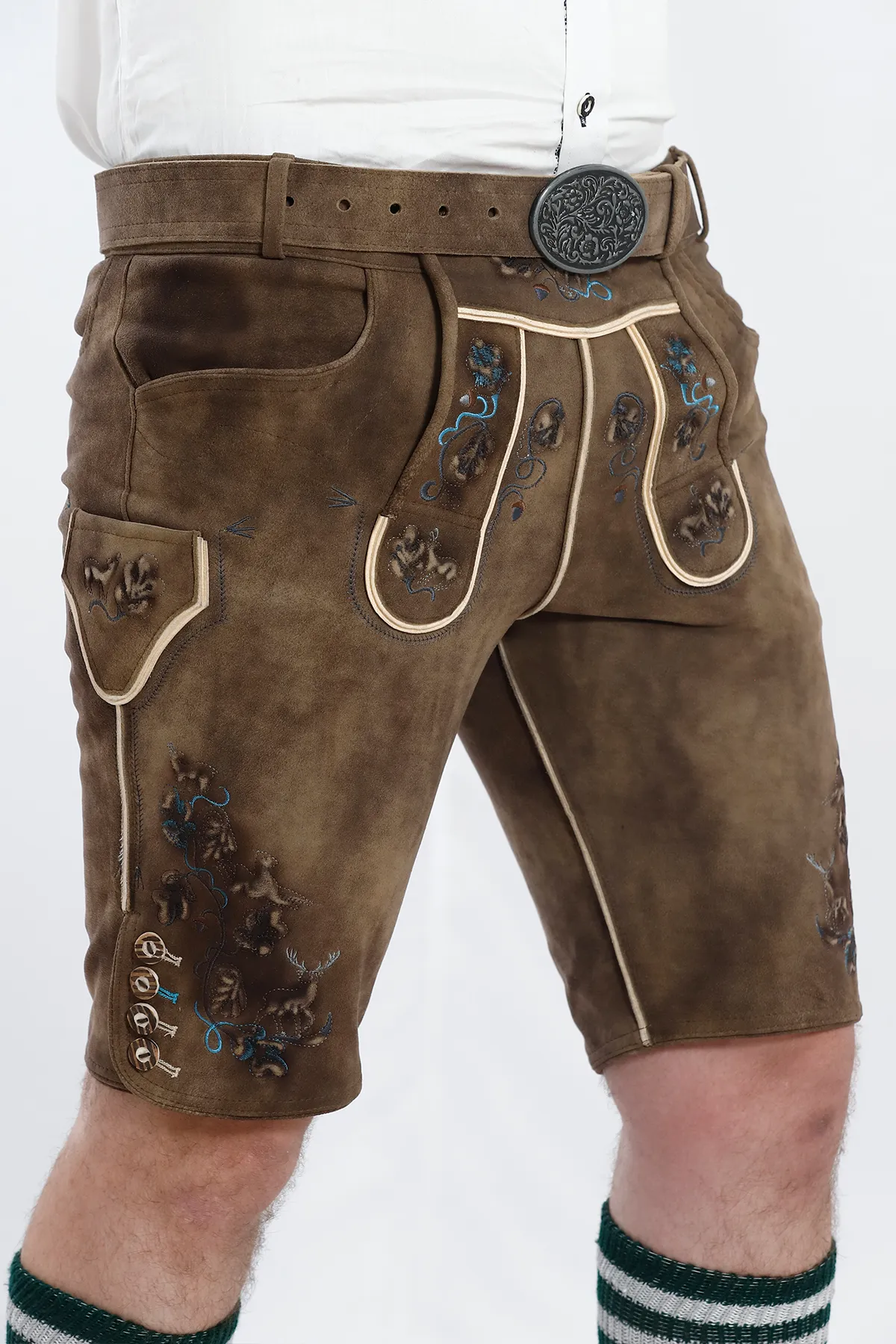 Smoke Brown Lederhosen Mens Attire Set - Image 2