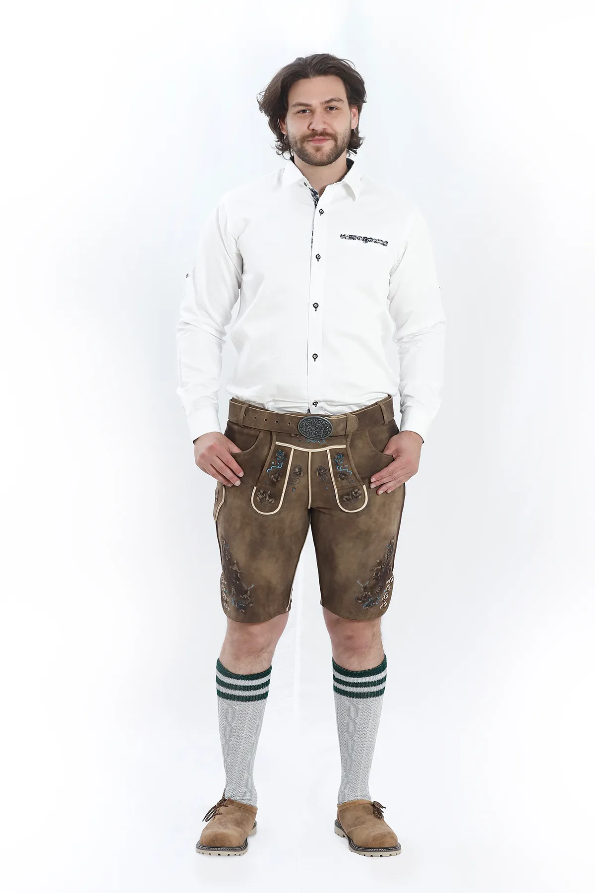 Smoke Brown Lederhosen Mens Attire Set - Image 3