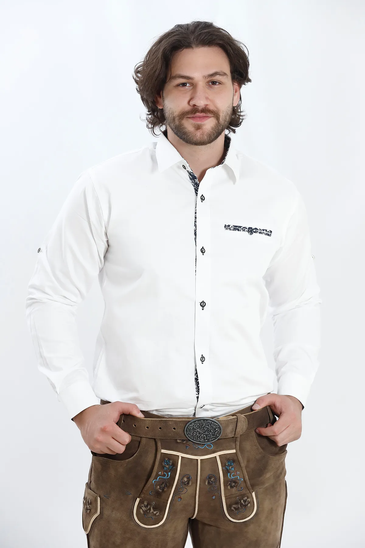 Smoke Brown Lederhosen Mens Attire Set - Image 4