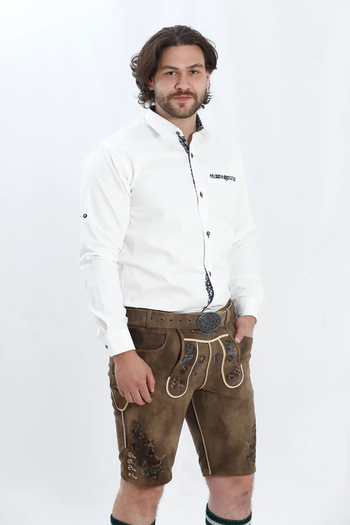 Smoke Brown Lederhosen Mens Attire Set - Image 6