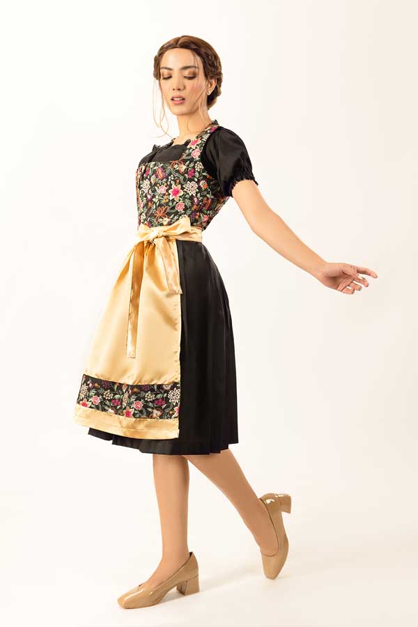 Spring Leonie Floral Golden Dirndl Dress - Image 3