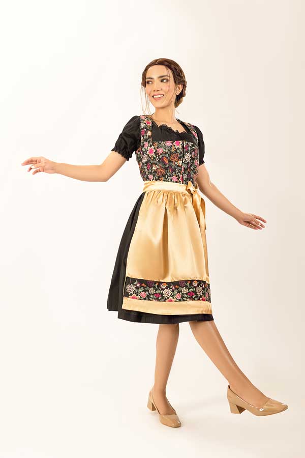Spring Leonie Floral Golden Dirndl Dress - Image 5