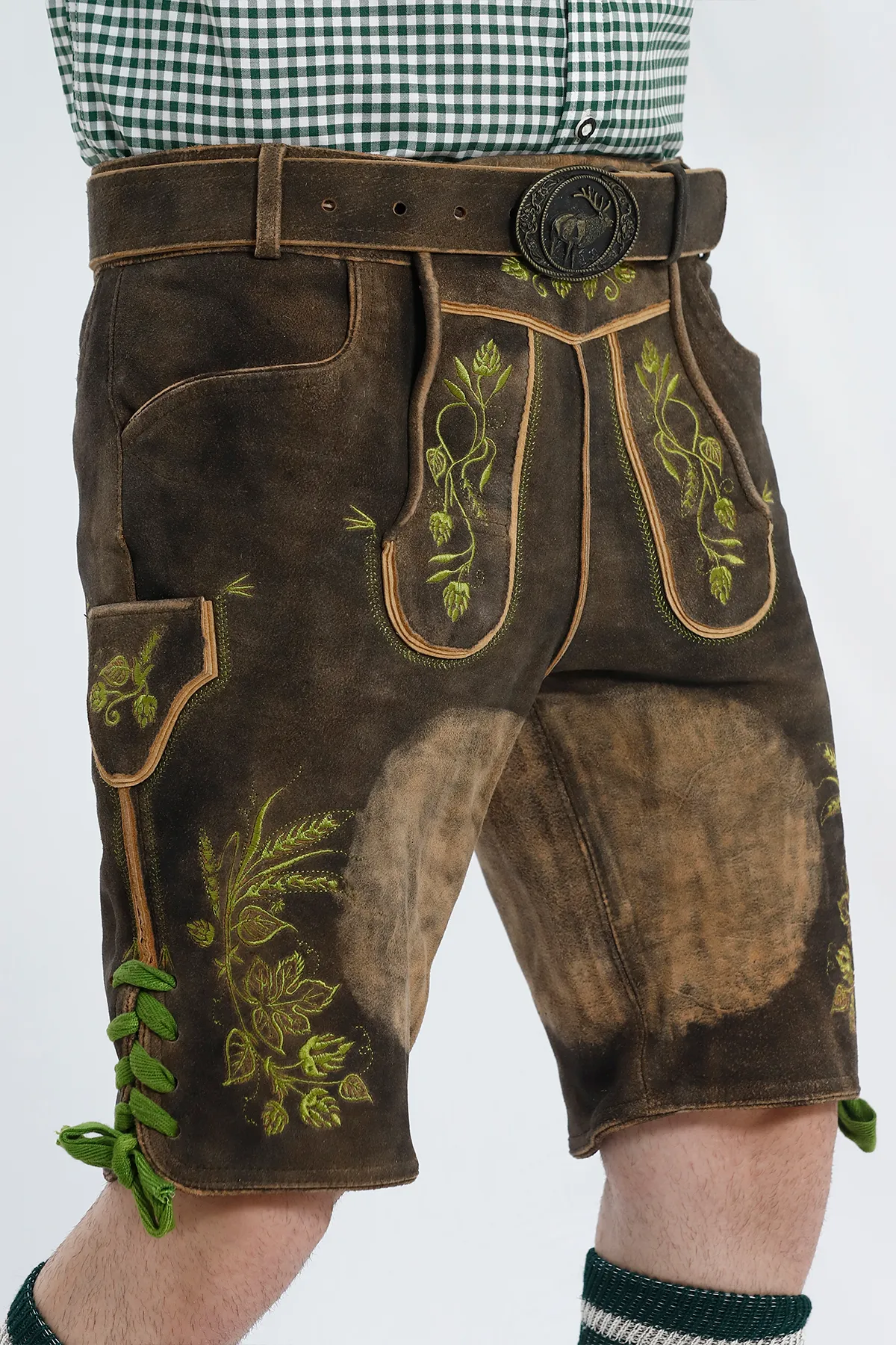 Traditional Lederhosen Men Raw Brown - Image 3