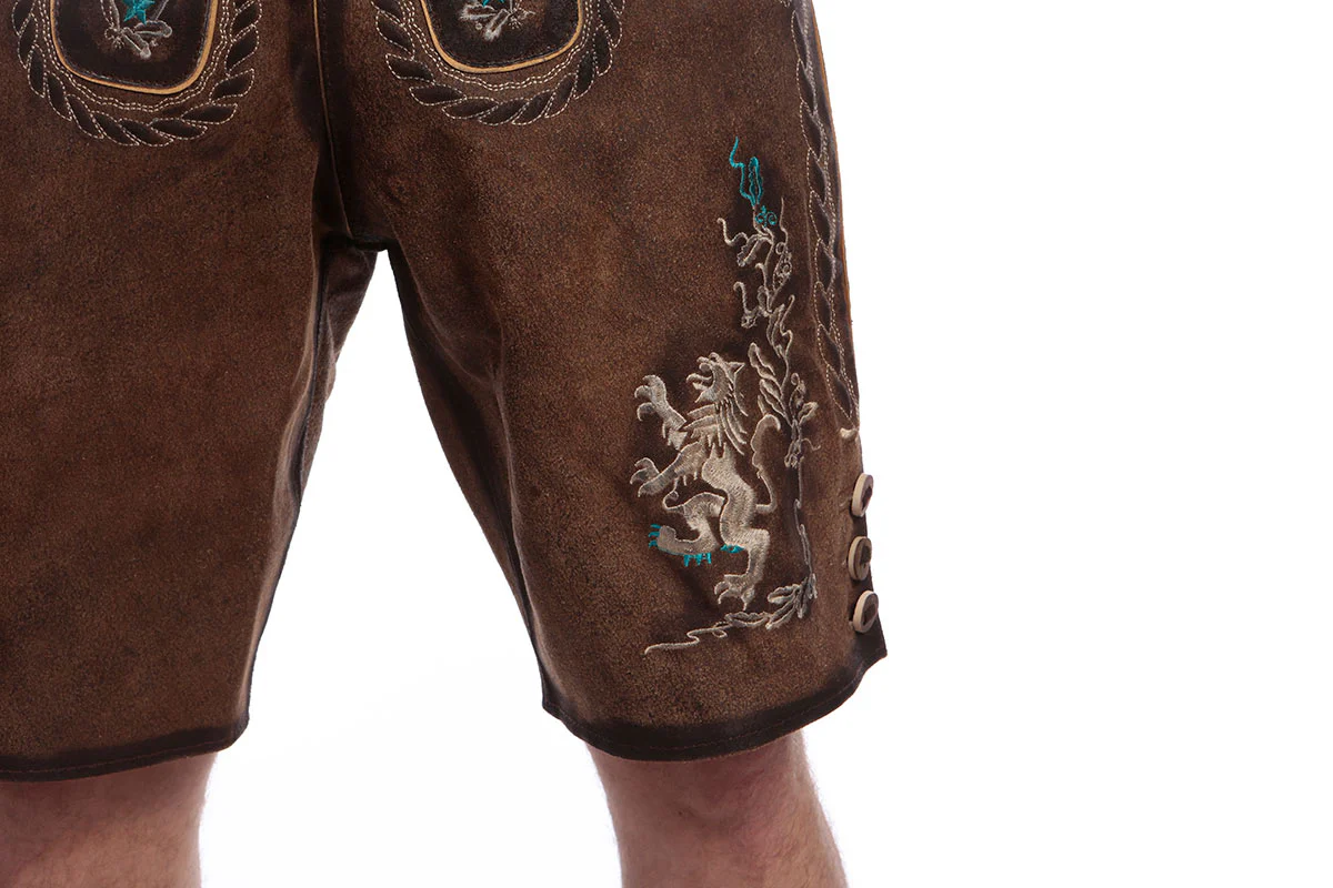 Deep Brown Knee Length Barvarian Lederhosen - Image 4