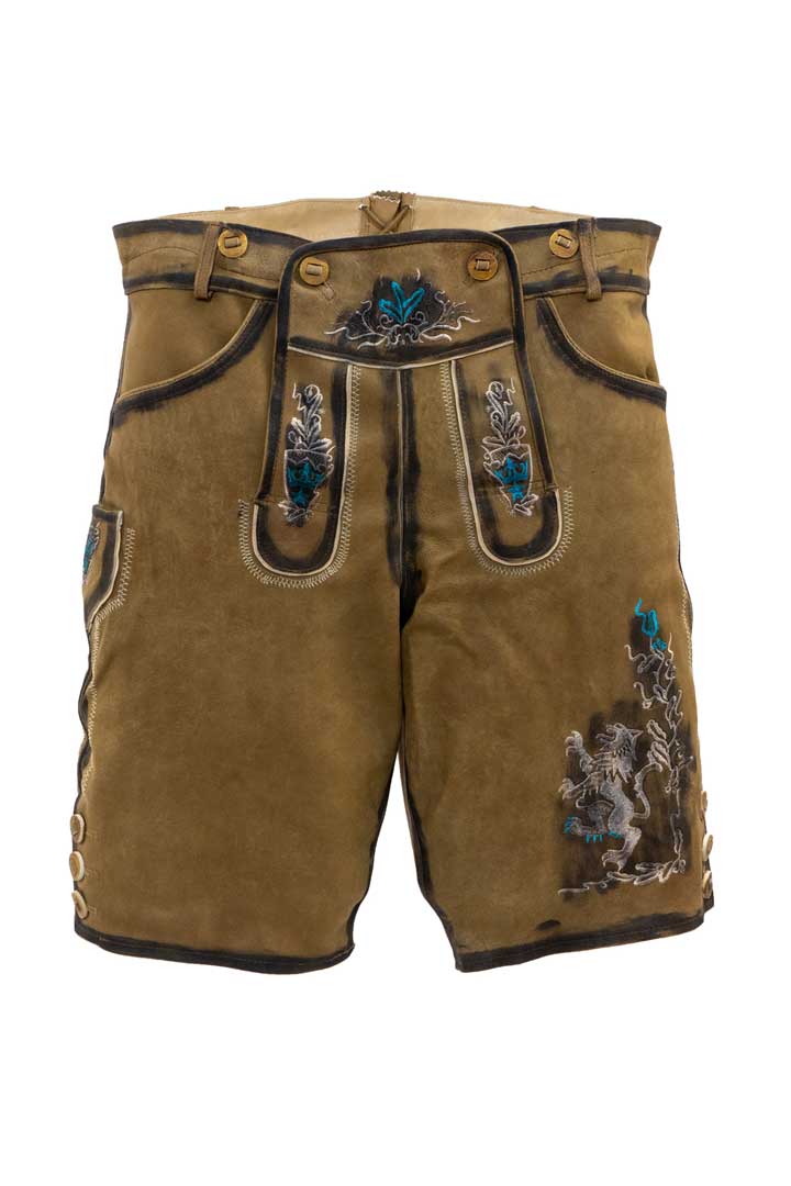 Premium Trachten Men’s Lederhosen Tannish Brown (Deer Skin) - Image 3