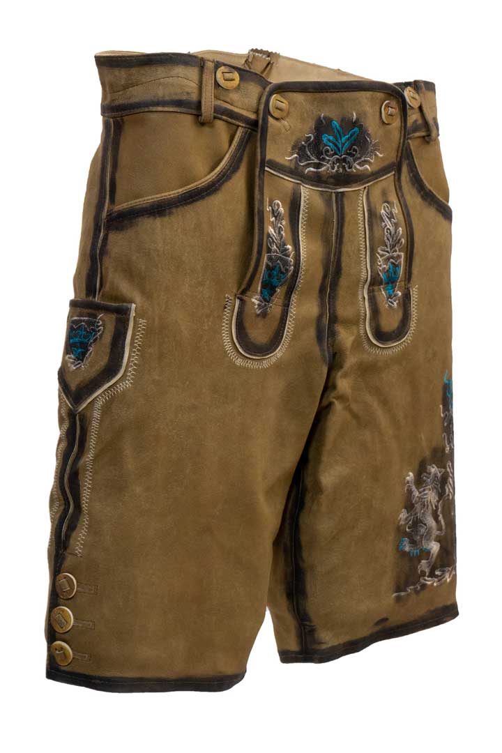 Premium Trachten Men’s Lederhosen Tannish Brown (Deer Skin) - Image 5