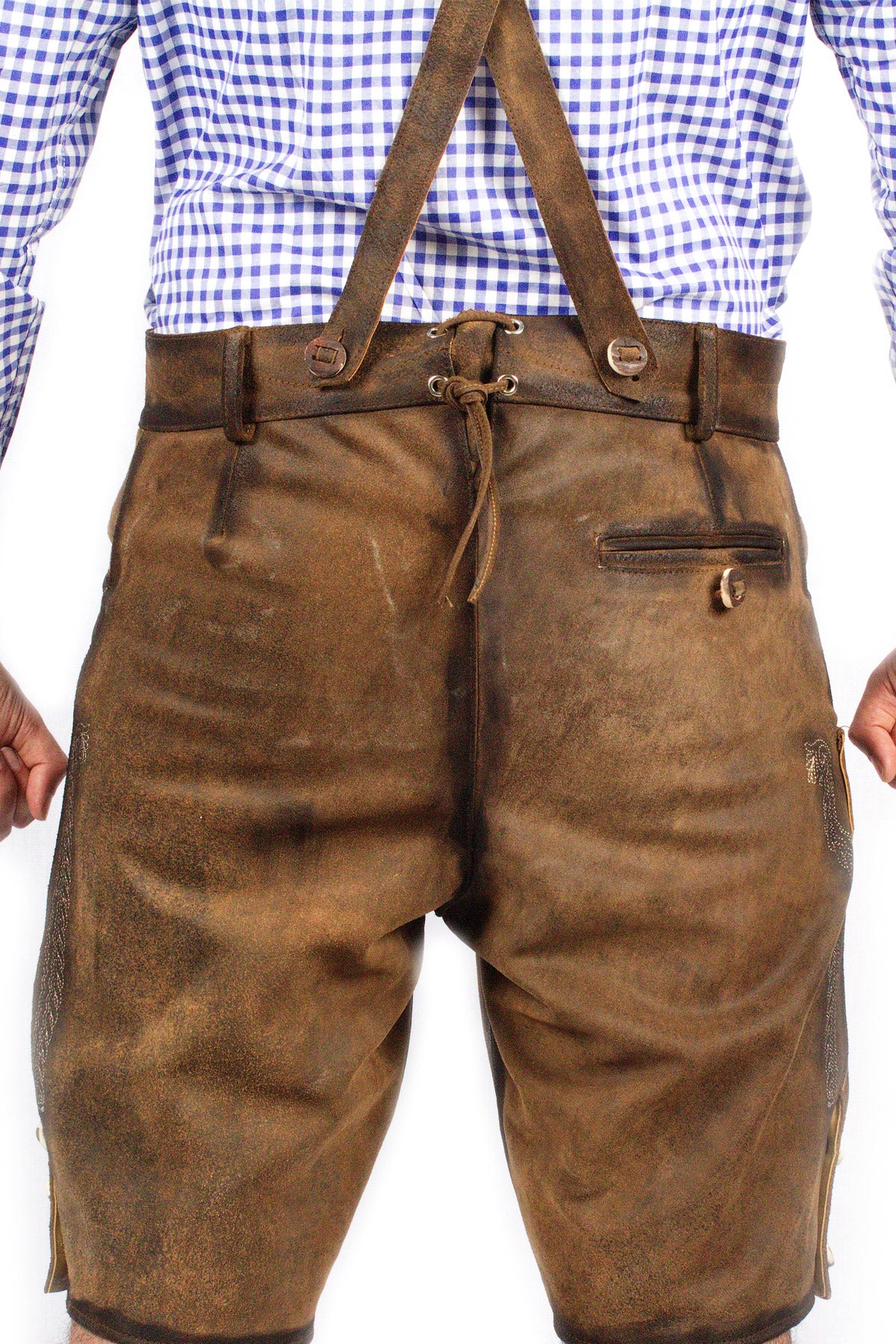 Trachten Short Lederhosen Dark Brown - Image 3
