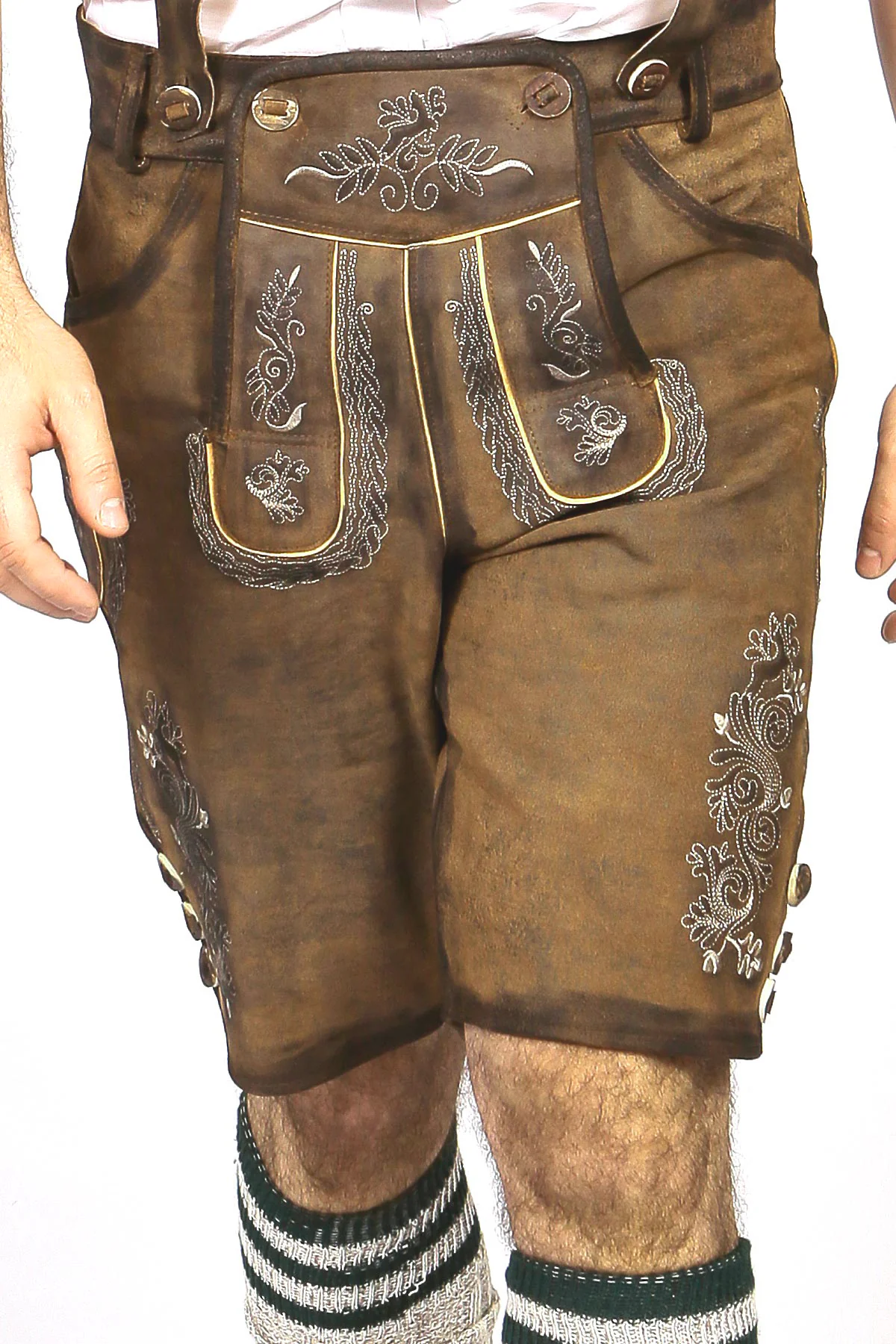 Trachten Short Lederhosen Dark Brown - Image 4