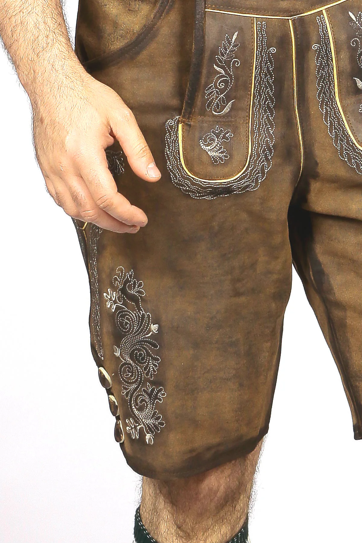 Trachten Short Lederhosen Dark Brown - Image 6