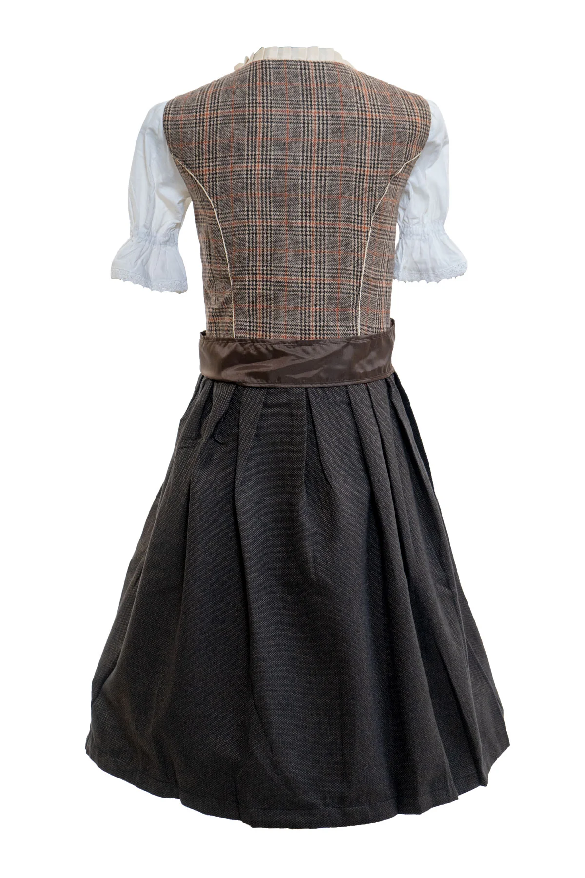 Traditional Checkered White Grey Dirndl - Image 3