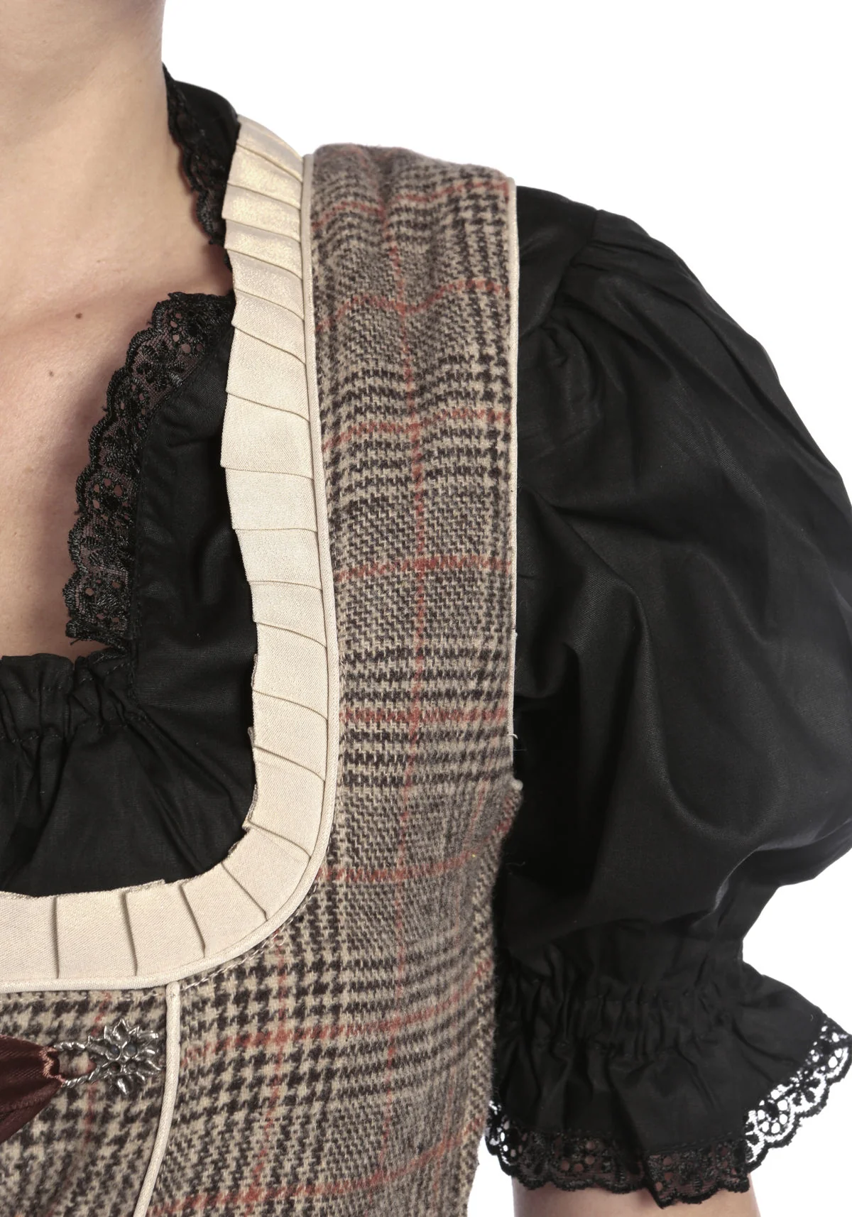 Traditional Checkered White Grey Dirndl - Image 5