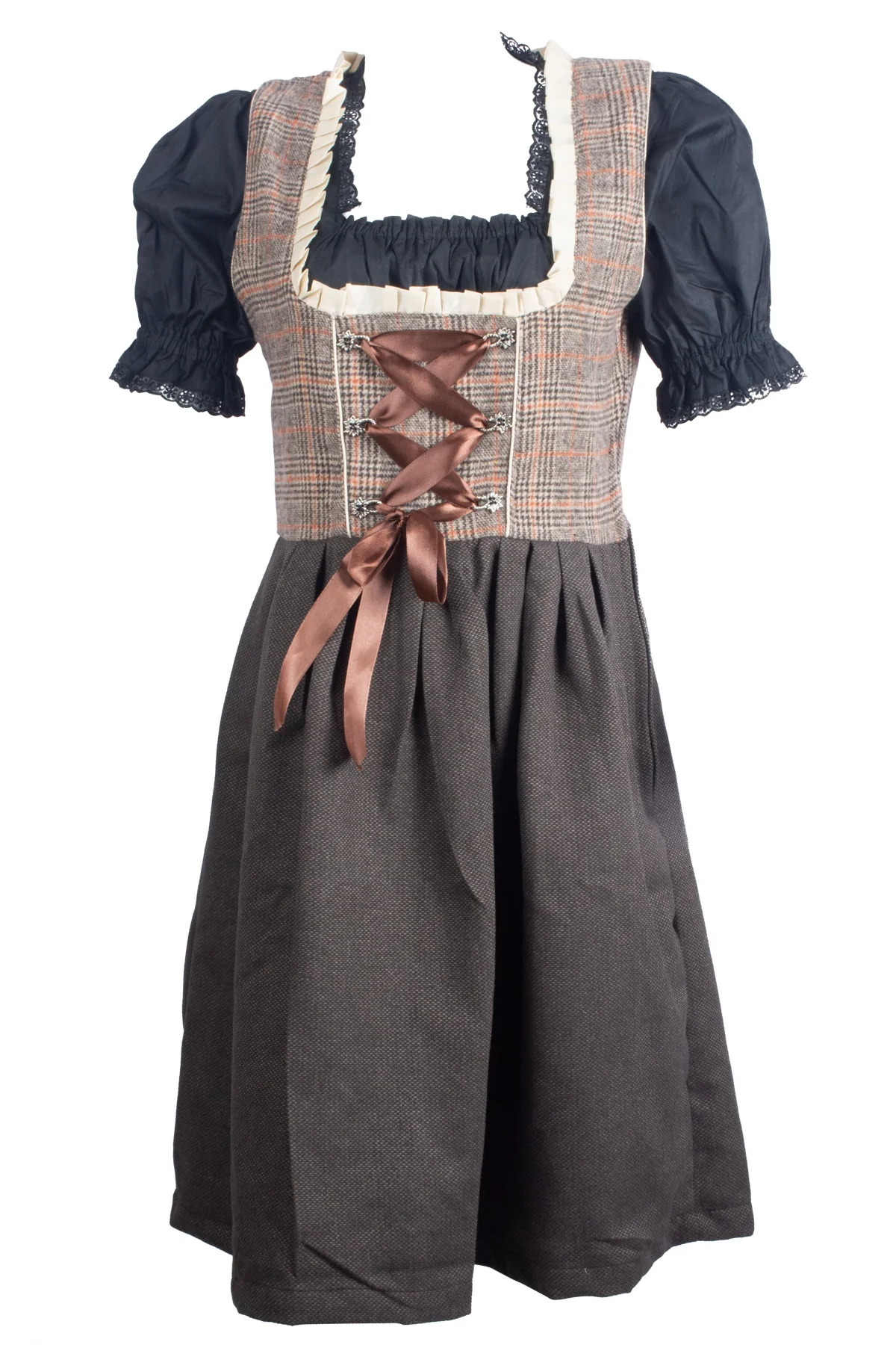 Traditional Checkered White Grey Dirndl - Image 7