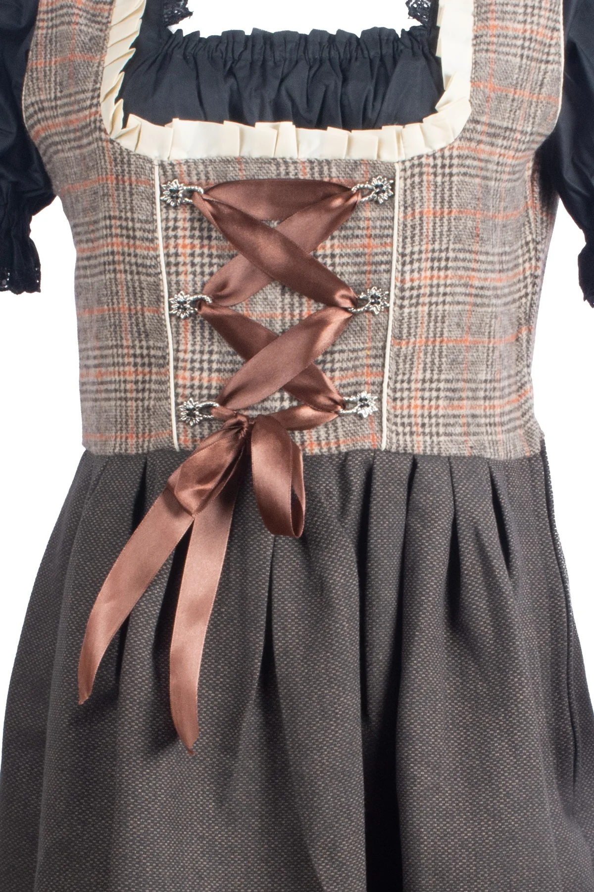 Traditional Checkered White Grey Dirndl - Image 8