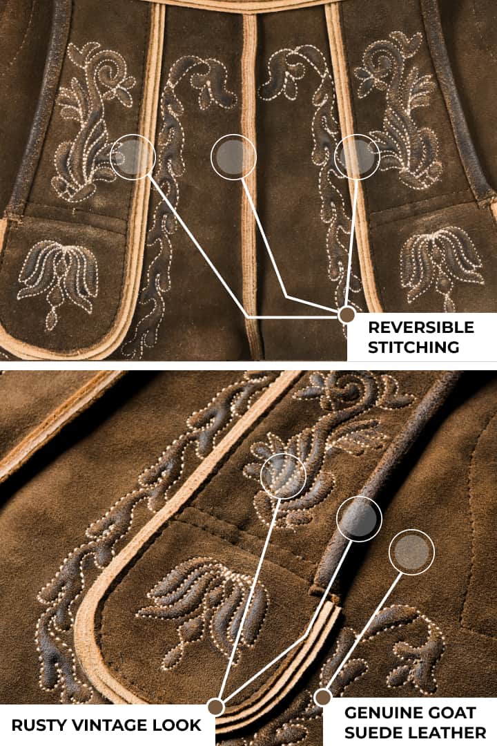 Traditional German Leather Embroidered Elegance - Image 3