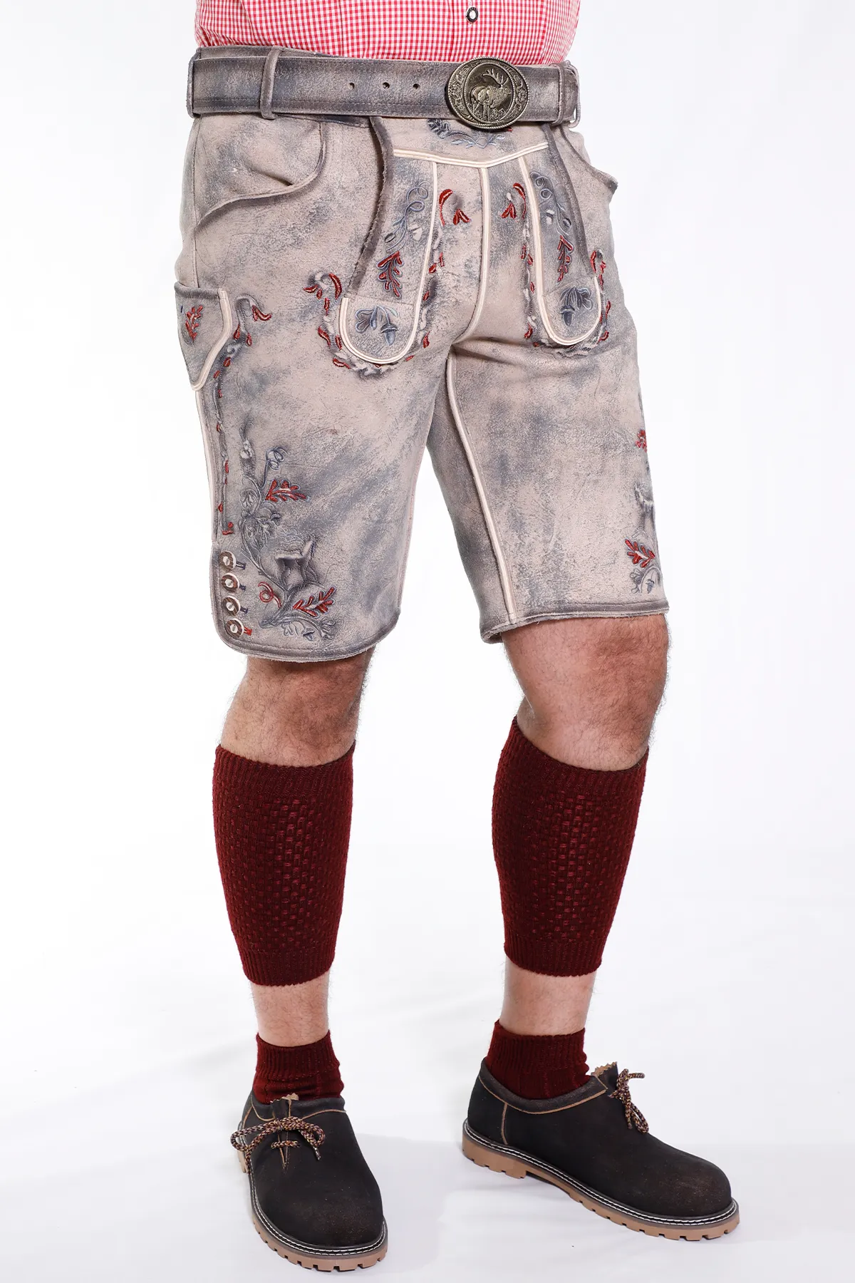 Traditional Lederhosen Men in Vintage Grey - Image 3