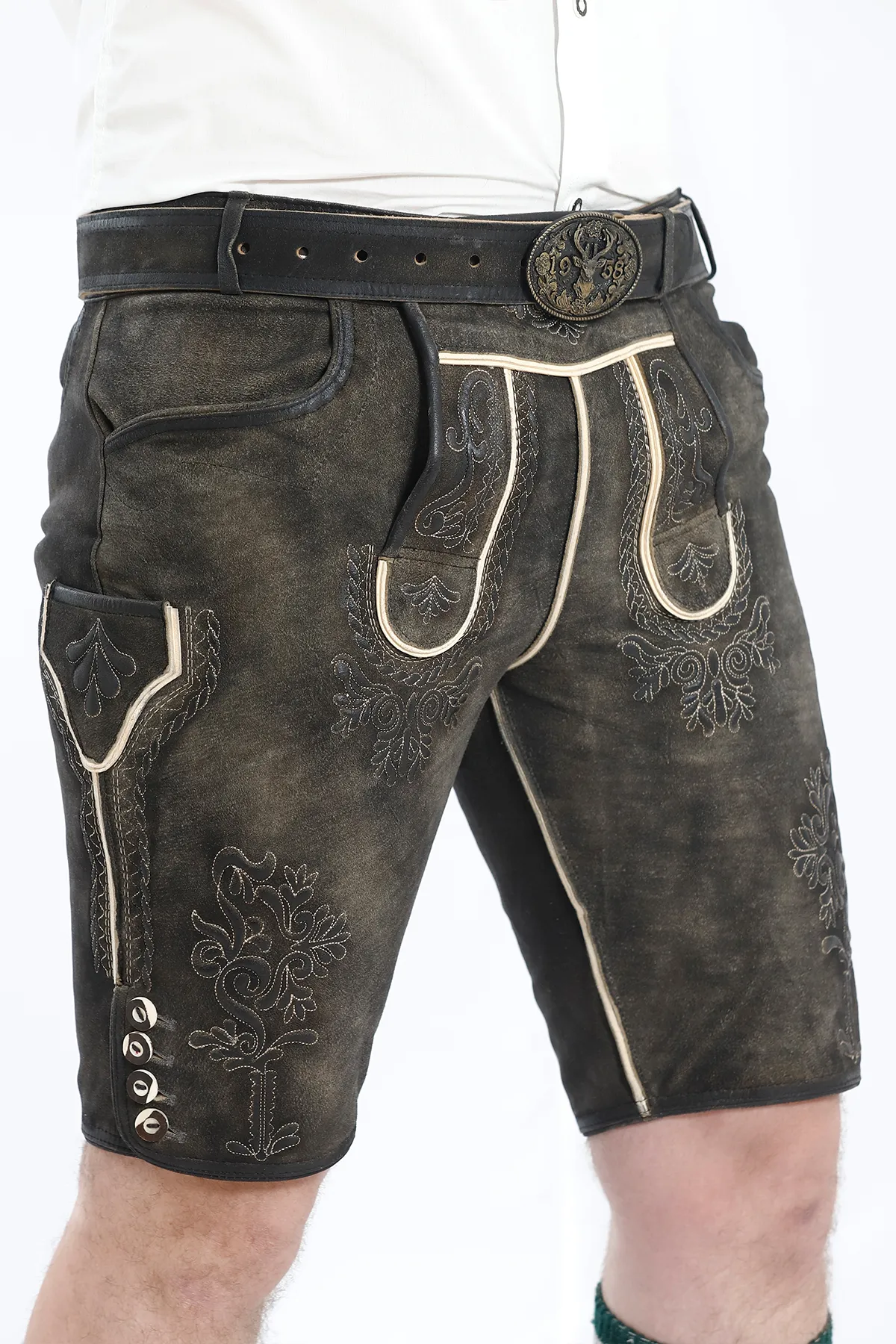 Traditional Lederhosen Men Outfit Onyx Black - Image 3