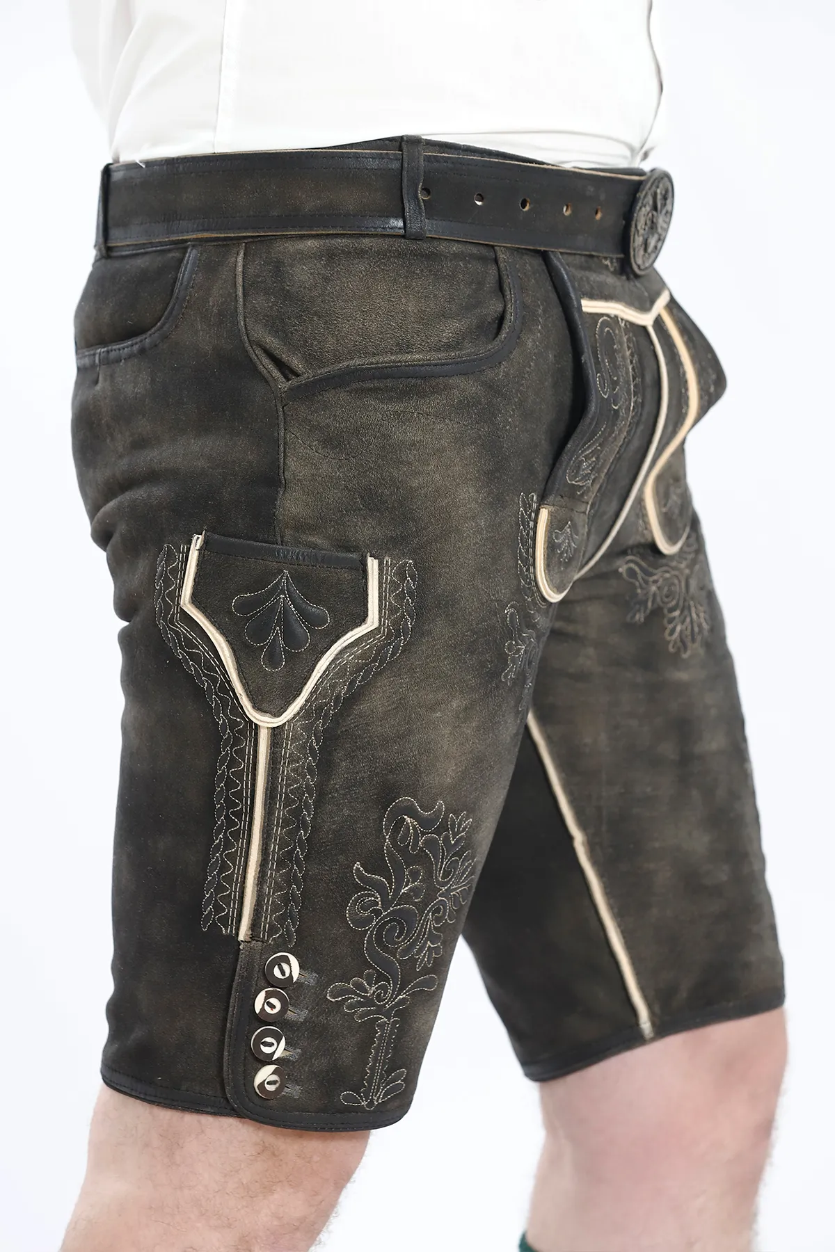 Traditional Lederhosen Men Outfit Onyx Black - Image 4