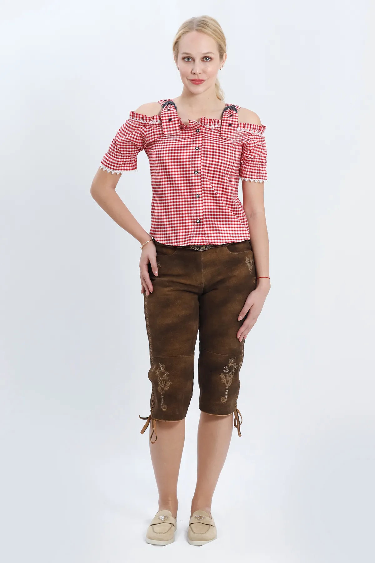 Traditional Style Women Oktoberfest Shirt with Straps - Image 3