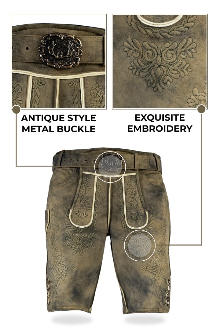 Lederhosen Men Vintage Gray - Image 4