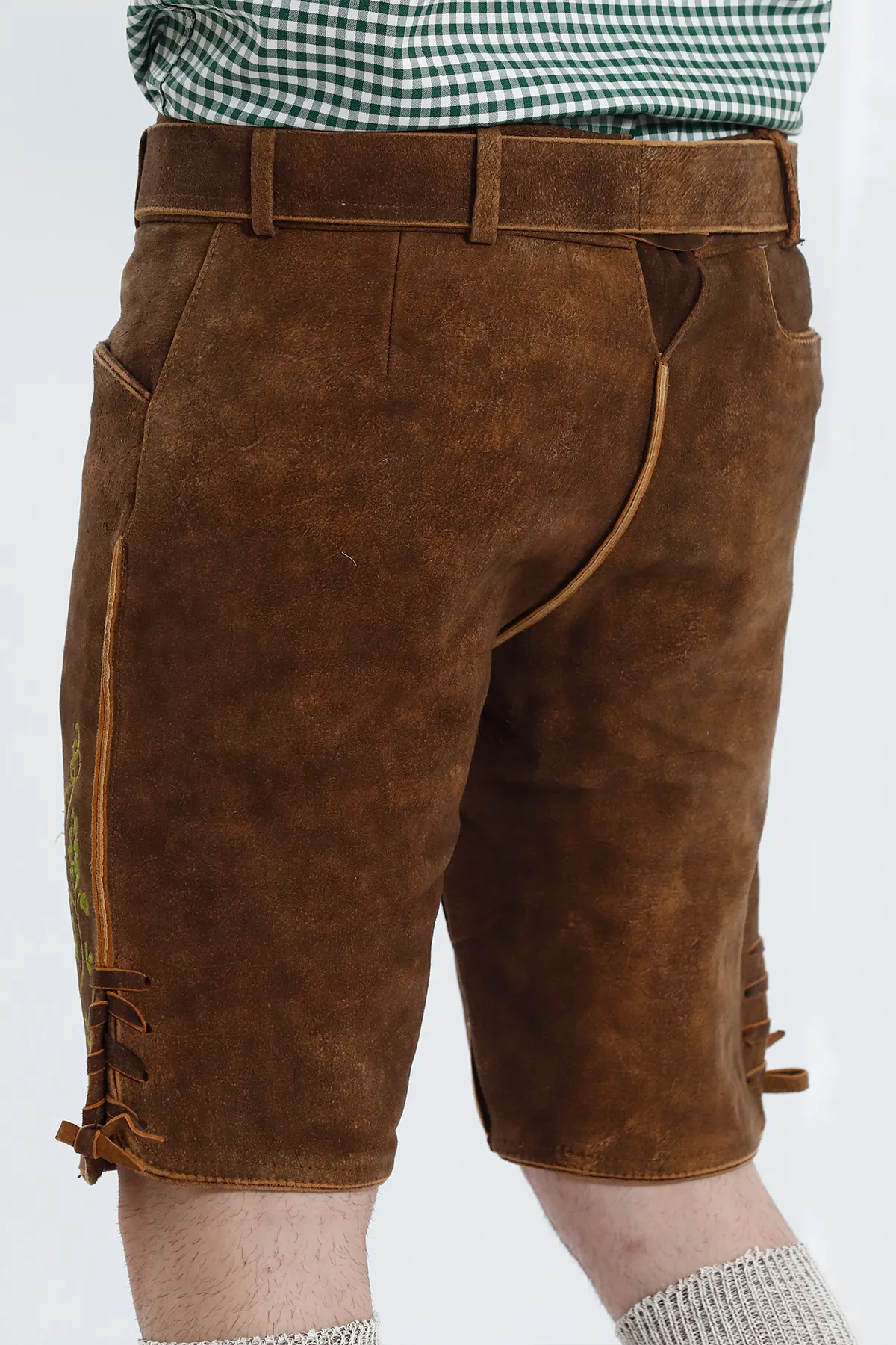 Vibrant Brown Men's Lederhosen Outfit - Image 6
