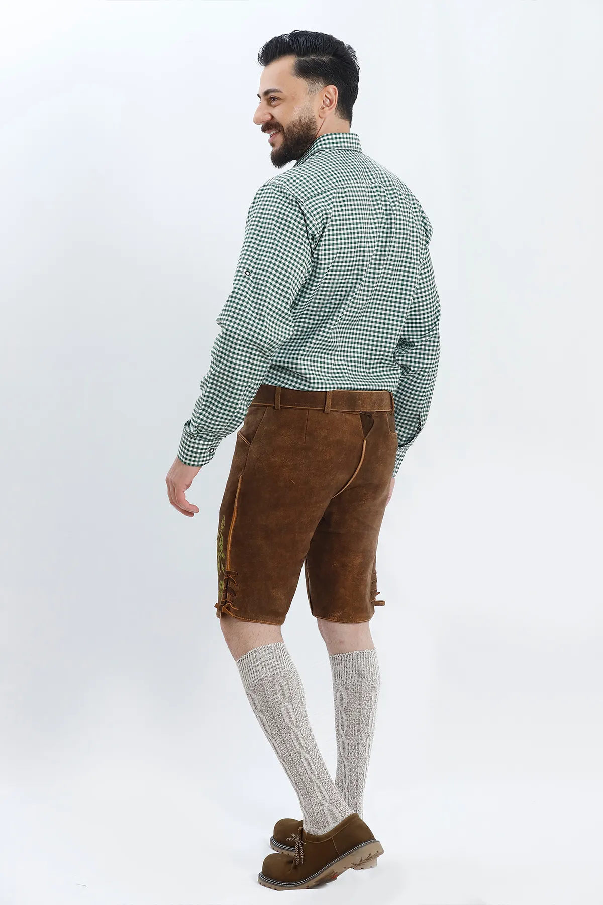 Vibrant Brown Men's Lederhosen Outfit - Image 7