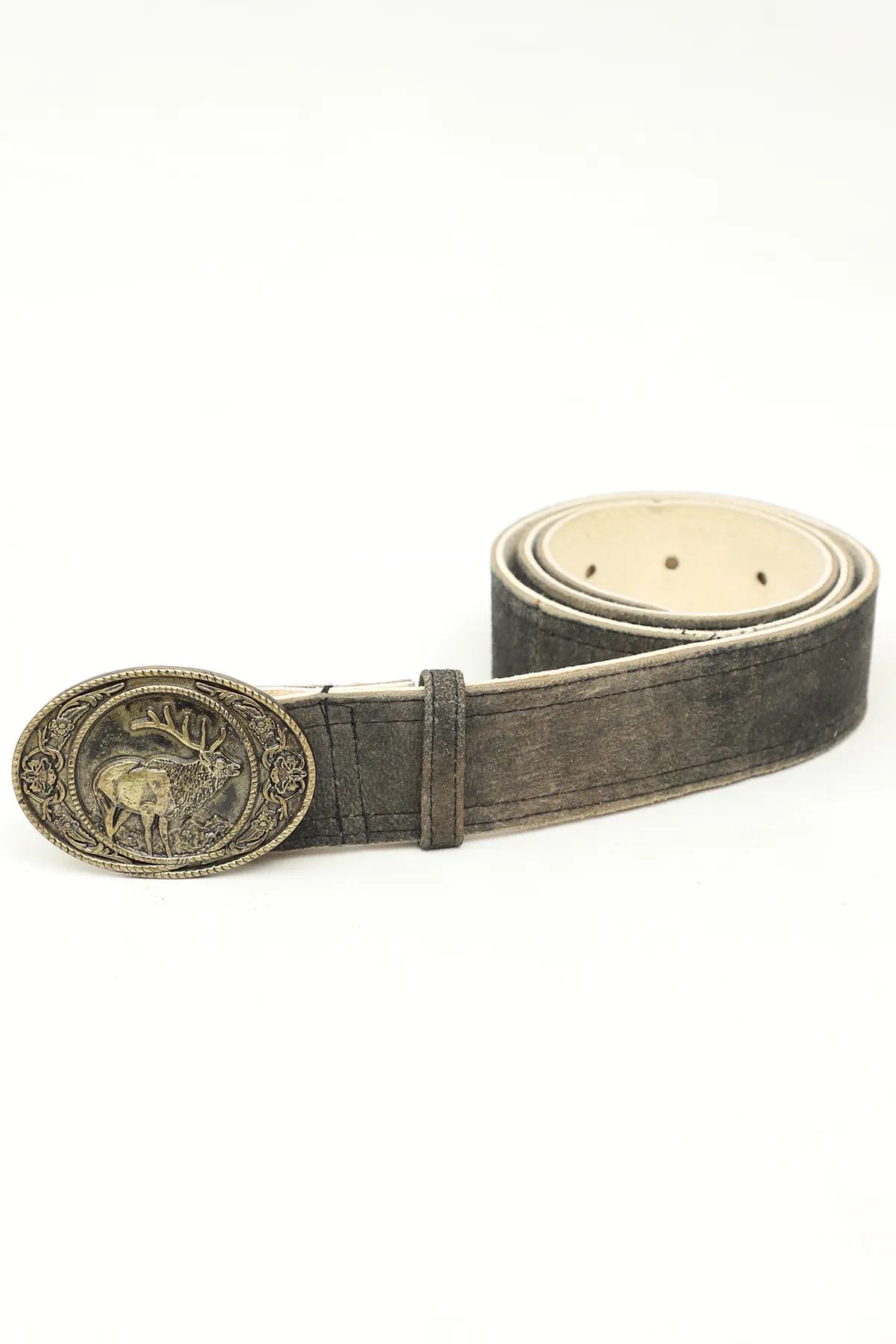 Vinatage Black Lederhosen Men Traditional Belt