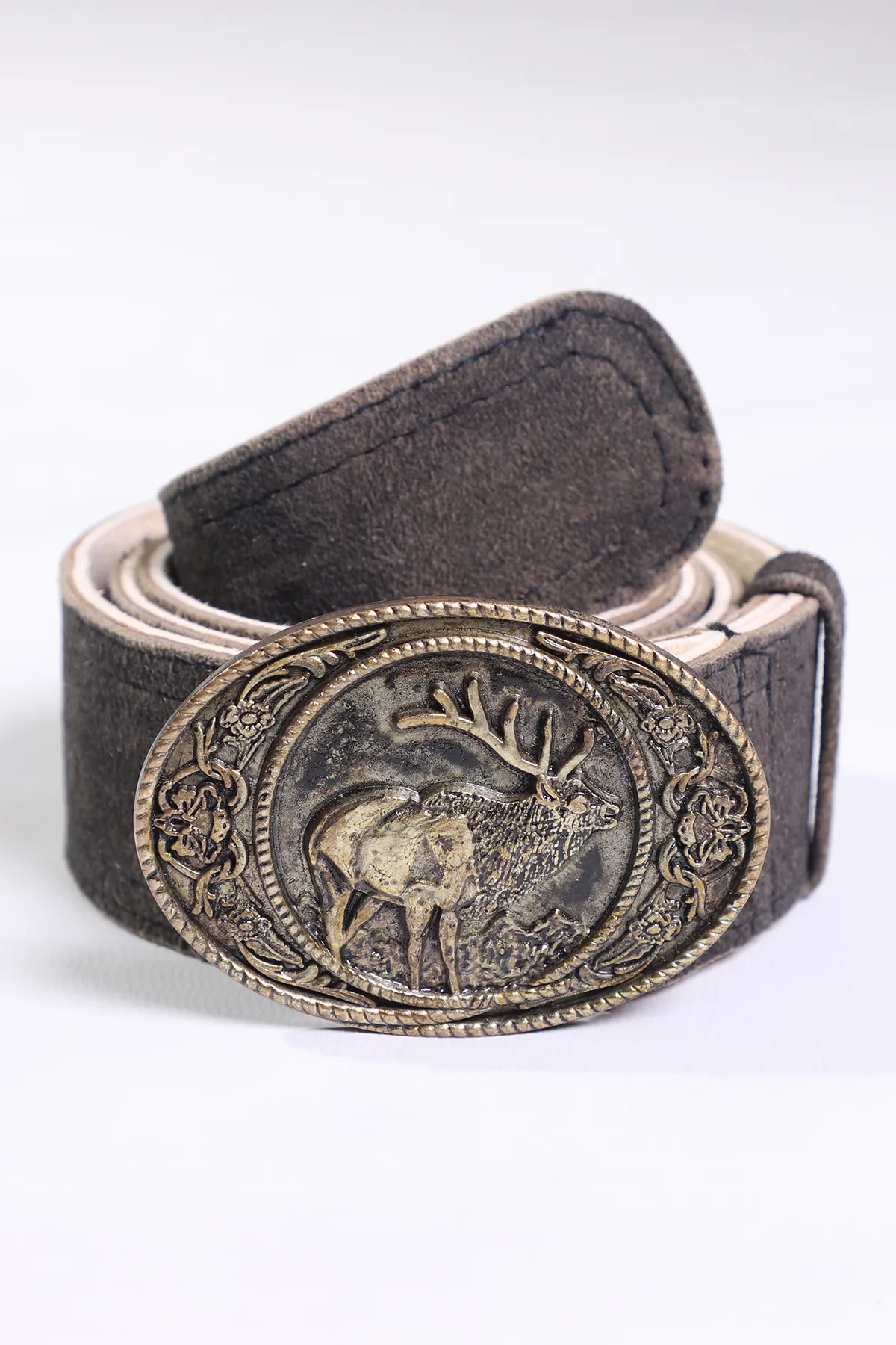 Vinatage Black Lederhosen Men Traditional Belt - Image 2